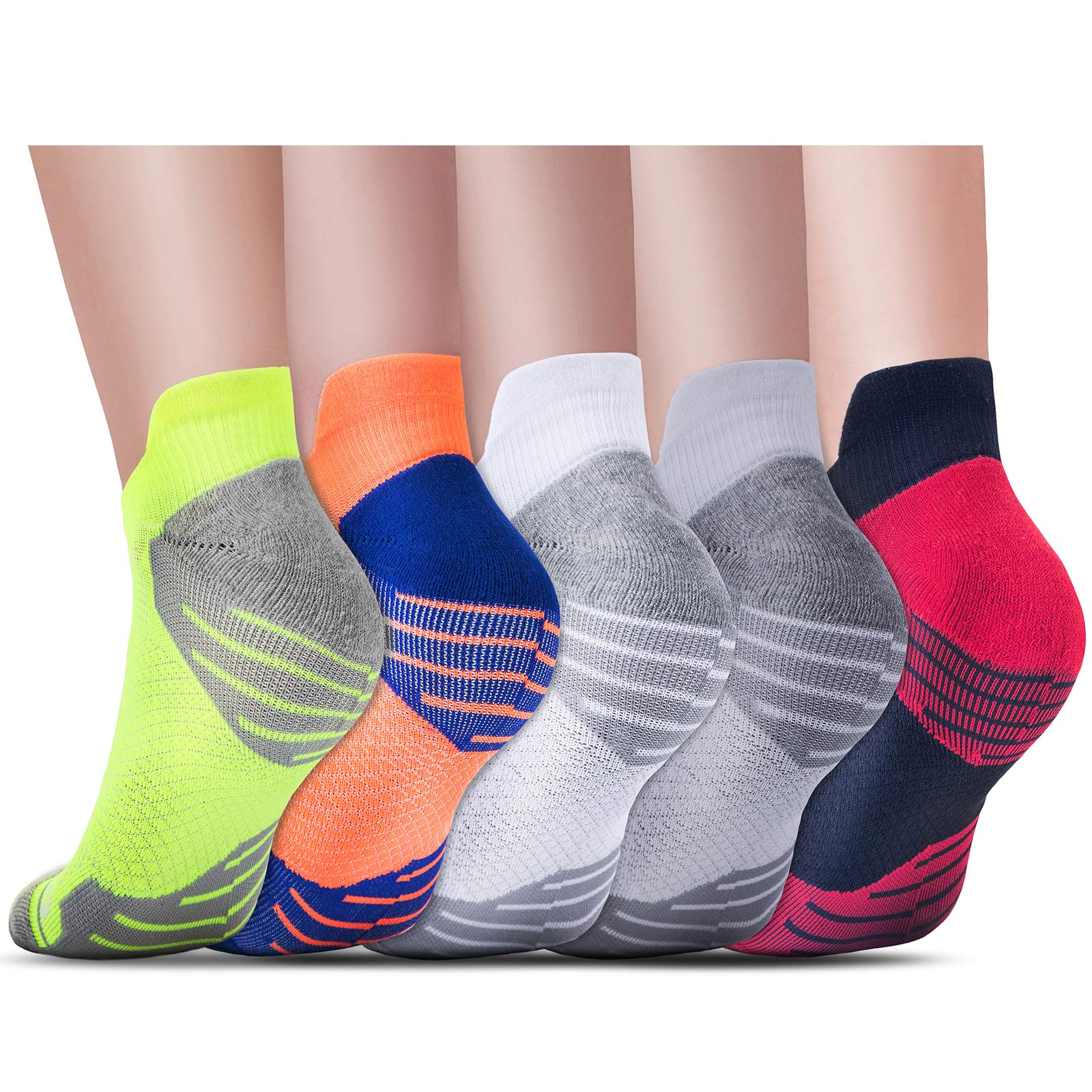 Breathable Low Cut Athletic Socks for Cycling & Running - 5 Pairs No Show Performance Socks for Women & Men - Perfect for Gym, Sports & Outdoor Activities