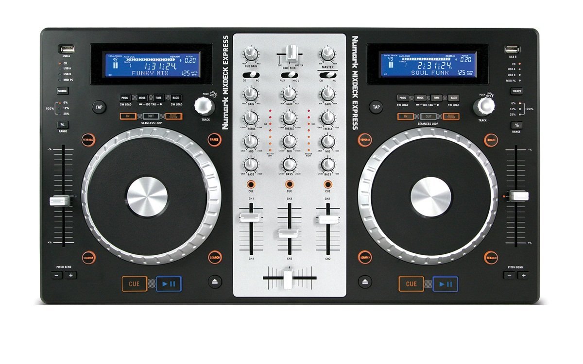 Numark MixDeck Express DJ Controller - Professional USB Mixer for Serato DJ Lite | Perfect for Home Studios, Clubs & Live Performances