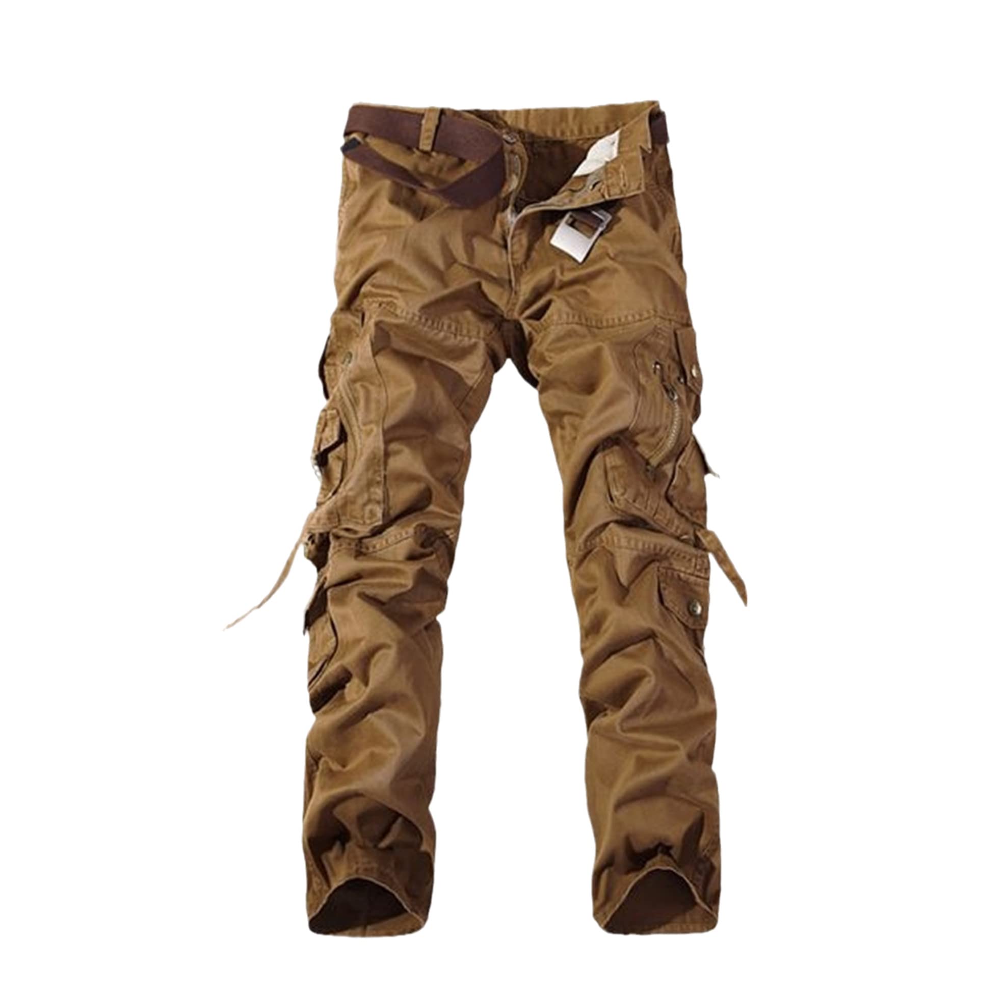 Men's Military Tactical Cargo Pants - Multi-Pocket Washed Cotton Overalls with Loose Fit | Outdoor Hiking, Camping & Work Wear