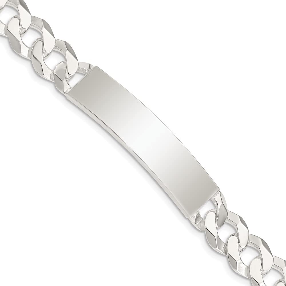 Sterling Silver Curb Link ID Bracelet for Women - Personalized Name Bracelet - Trendy Adjustable Chain Jewelry Gift for Her - Perfect for Everyday Wear, Special Occasions & Gifts