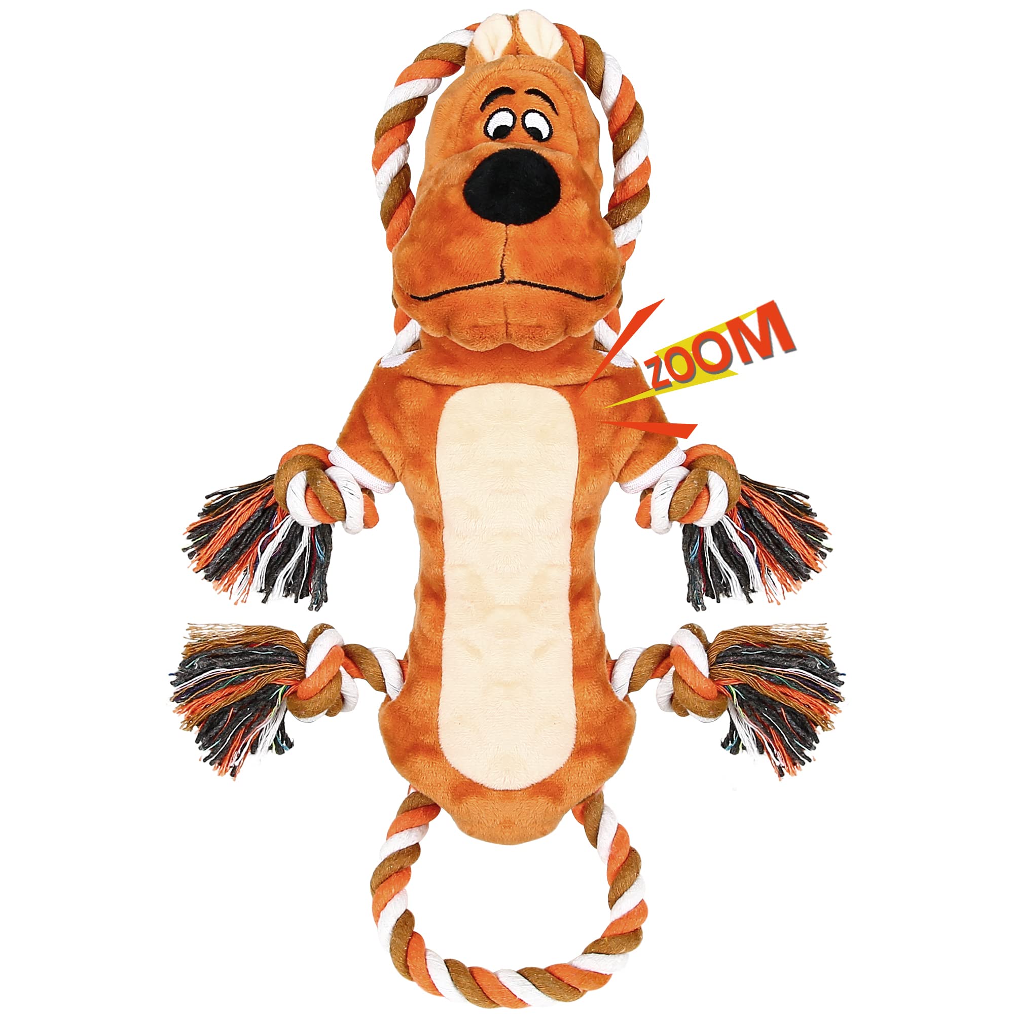 IOKHEIRA Squeaky Dog Toys for Large Breeds - Plush Cotton Chew Toy with Built-in Squeaker for Teeth Cleaning & Play - Perfect for Tug of War, Boredom Relief & Interactive Playtime at Home or Outdoors