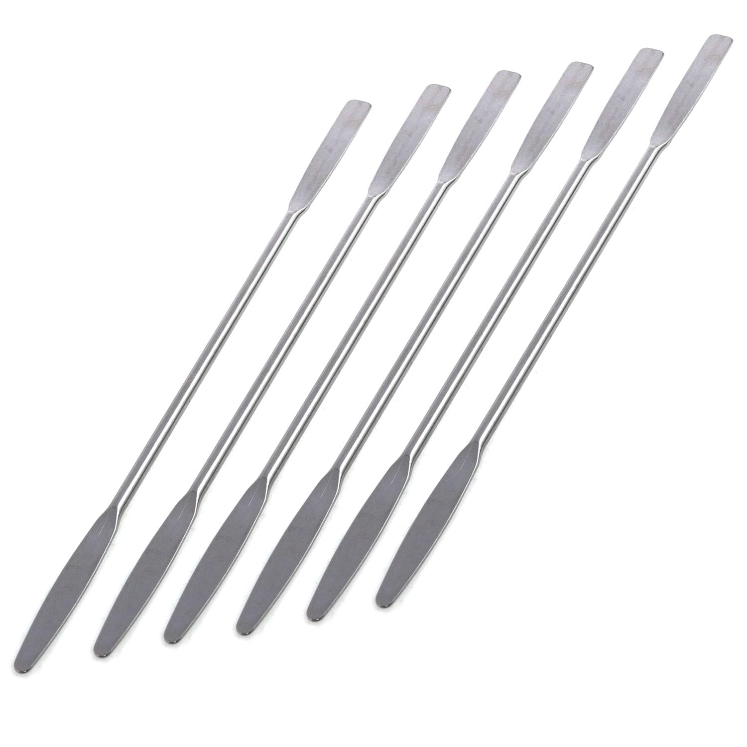 Premium Stainless Steel Spatula Set - 6pcs Mini Lab Spatulas with Conical & Flat Ends for Baking, Cooking, Lab Work, and Art Projects | Durable Metal Spatulas for Precise Mixing, Spreading & Measuring
