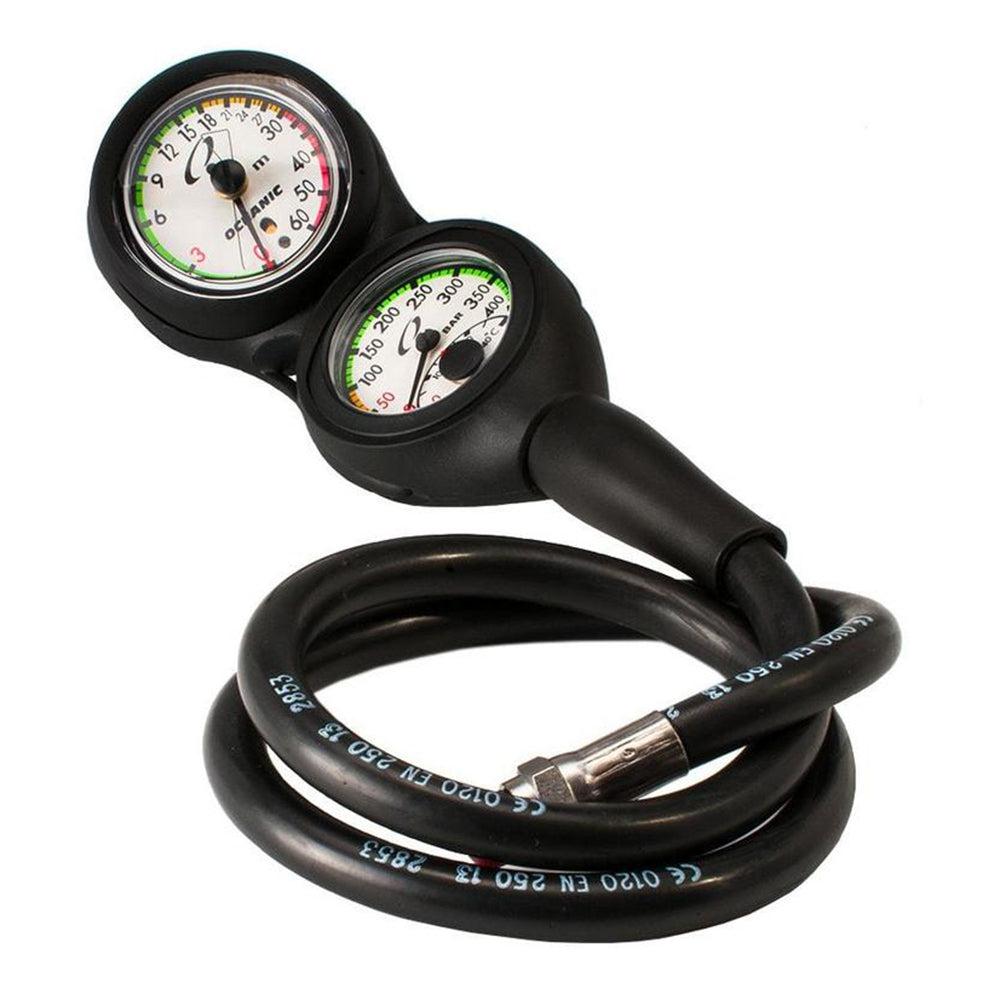 Oceanic Max Depth SWIV Metric Modular Gauge Combo - Professional Scuba Diving Depth Gauge for Underwater Exploration and Dive Safety
