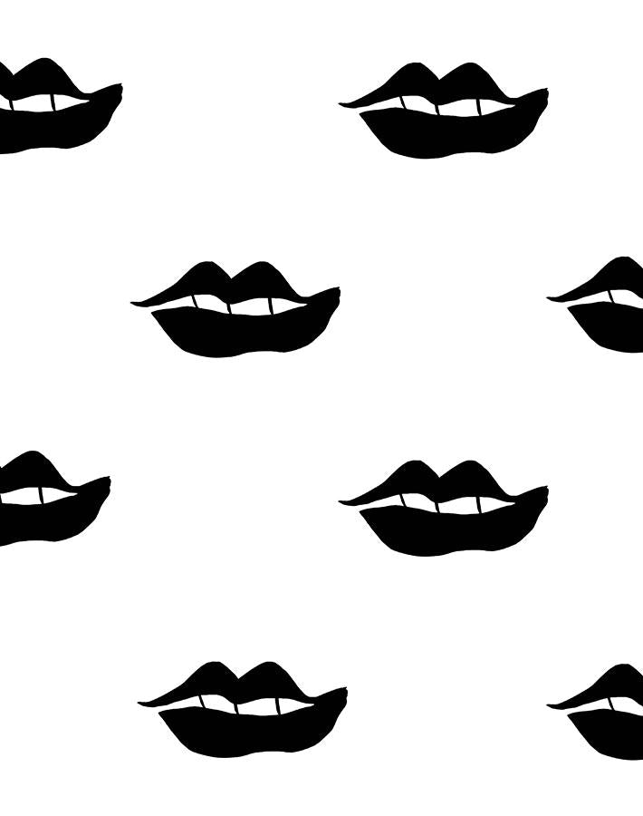 Clare V. Onyx Lips Wallpaper - Premium Peel & Stick Removable Wallpaper for Bedroom, Living Room, and Home Decor
