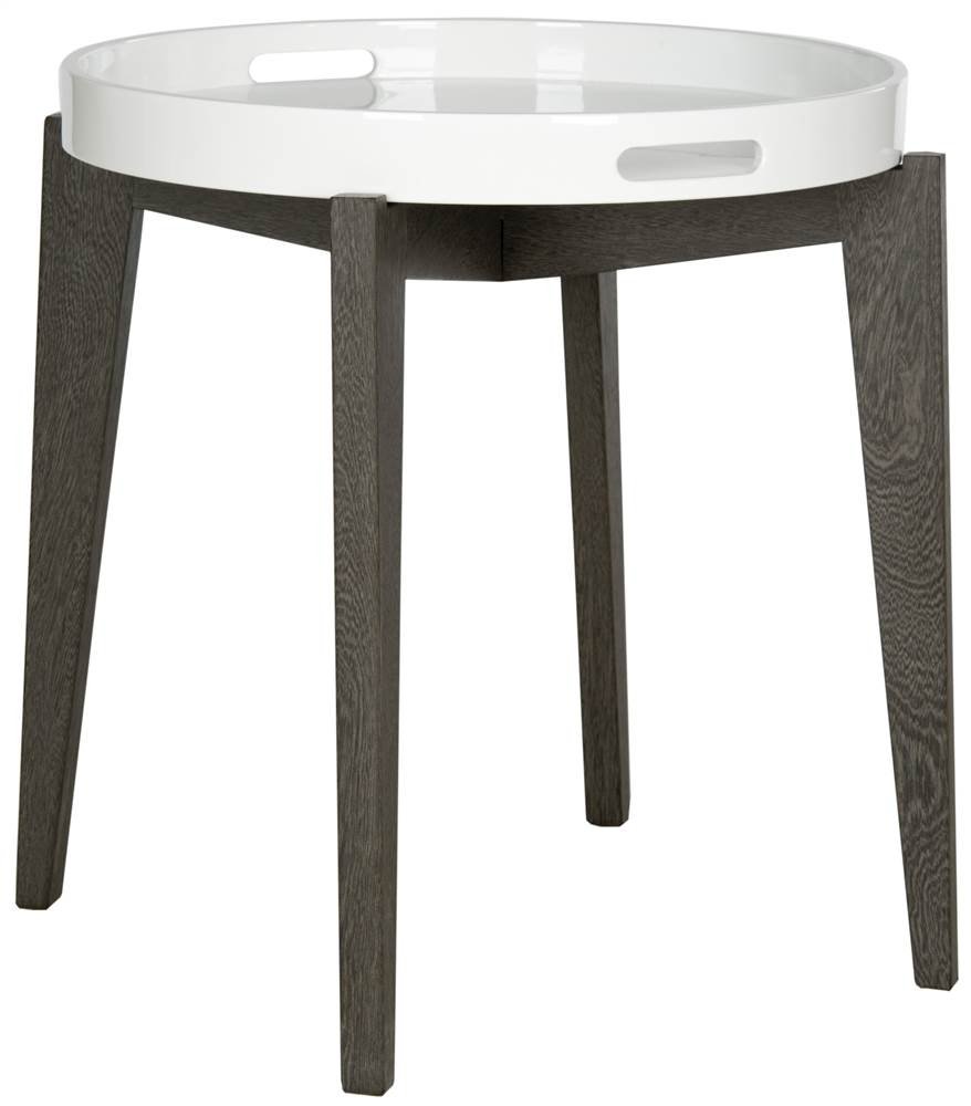 Safavieh Home Collection Ben White and Brown Side Table - Modern End Table for Living Room, Bedroom, or Office - Small Accent Table with Storage Shelf