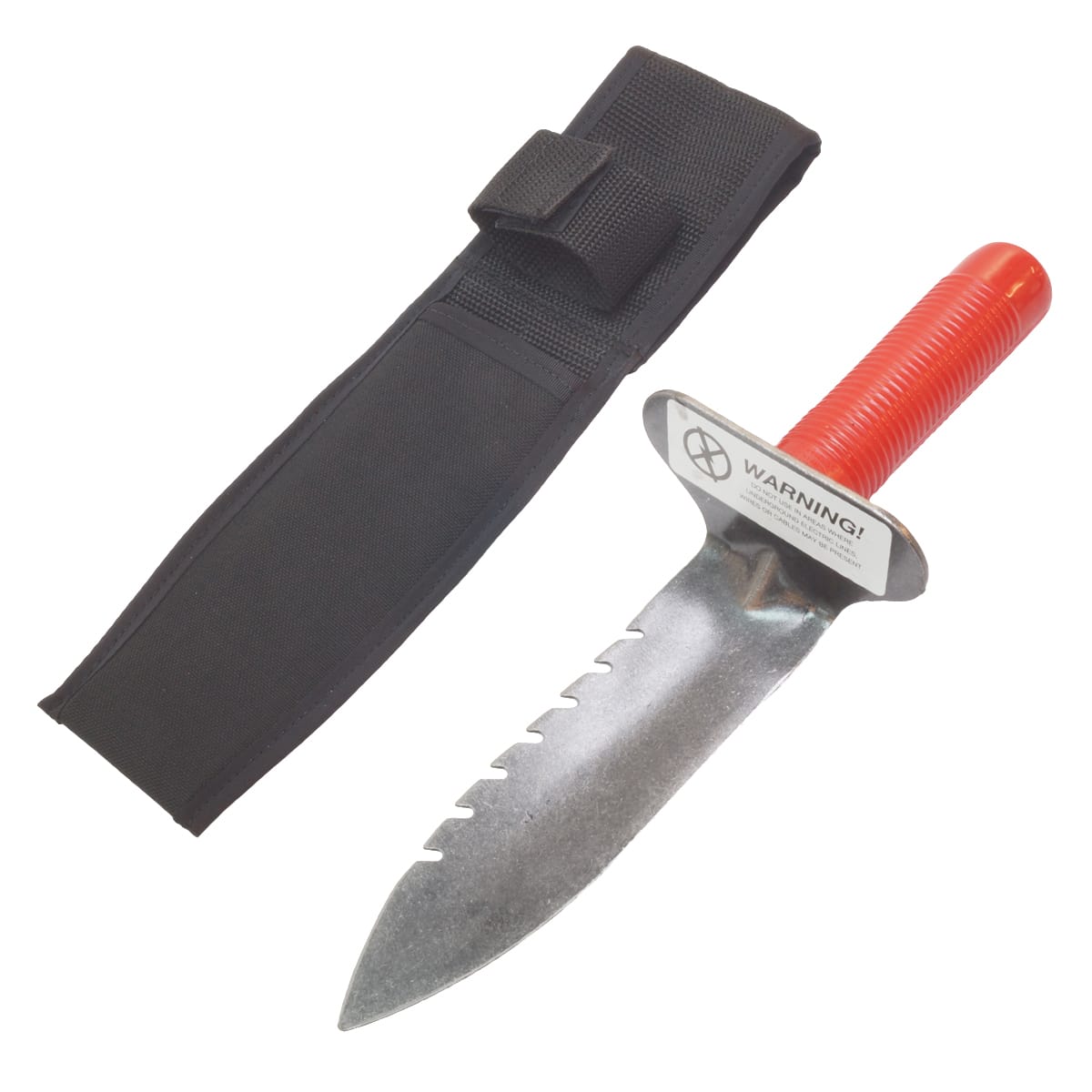 Lesche Digging Tool with Right Side Serration & Protective Sheath - Perfect for Metal Detecting, Archaeology & Outdoor Treasure Hunting