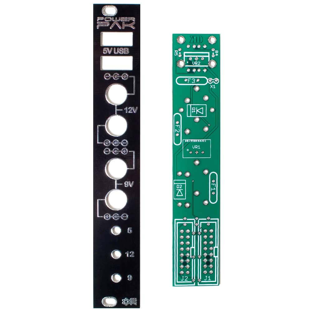 Eurorack to Tabletop Power Converter PCB Set - Power Pak PCB and Panel for Modular Synth Power Supply | Perfect for DIY Eurorack Cases & Portable Music Production