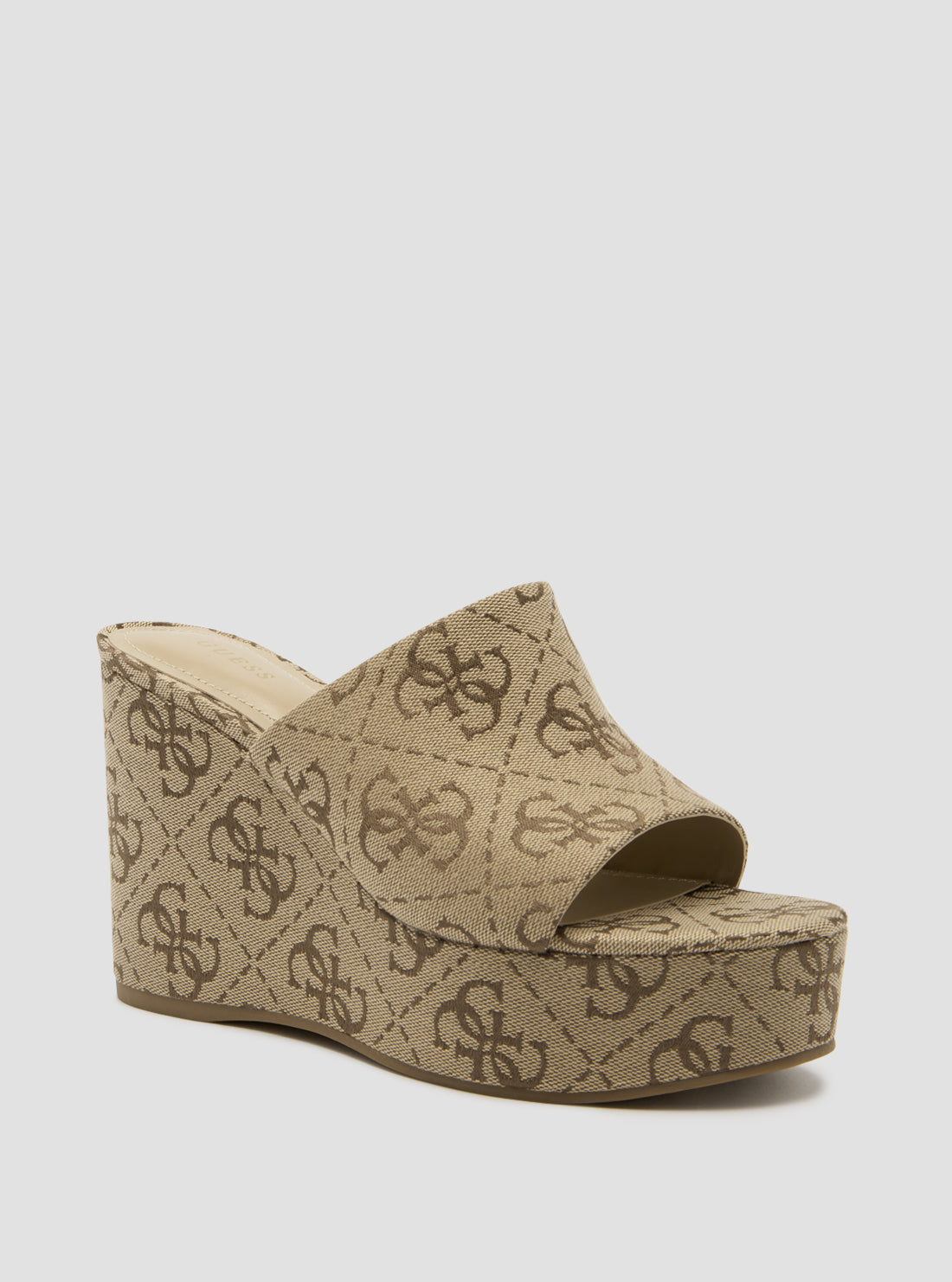 Stylish Brown Logo Yenise Wedge Heels for Women - Comfortable Chunky Block Heel Shoes for Office, Party & Casual Wear