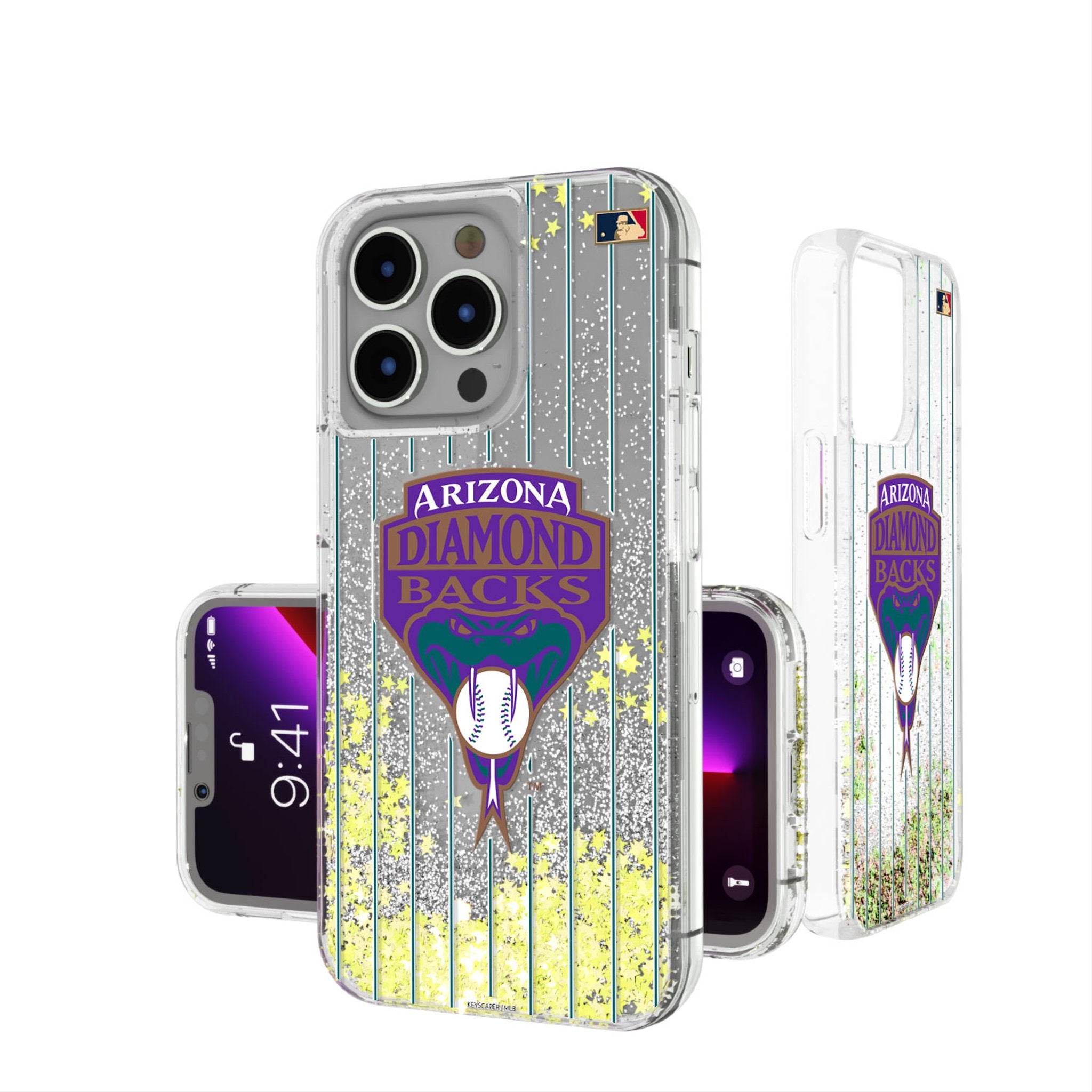 Arizona Diamondbacks 1999-2006 Cooperstown Collection Pinstripe Glitter Phone Case for iPhone & Samsung | Vintage Baseball Team Design | Perfect for Fans & Game Days