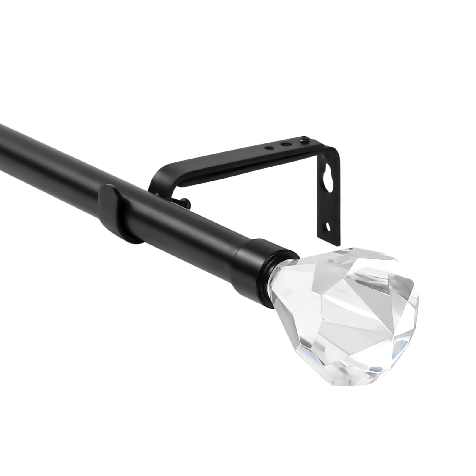 Urbanest Pierre Cut Crystal Drapery Curtain Rod Set - 3/4 Inch Diameter Elegant Window Treatment for Living Room & Bedroom Decor