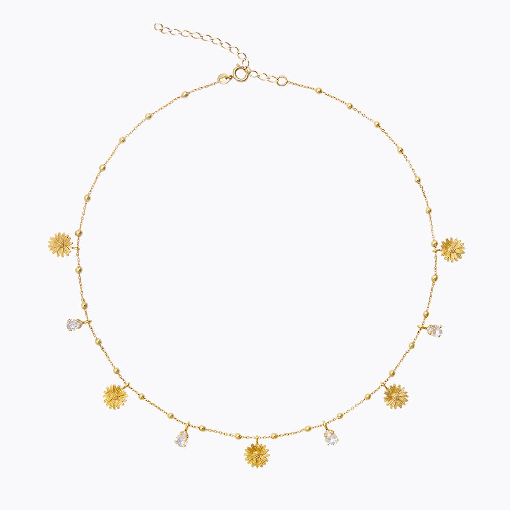 Daisy Crystal Multi-Layer Necklace for Women - Elegant Layered Pendant Jewelry for Party, Wedding & Everyday Wear
