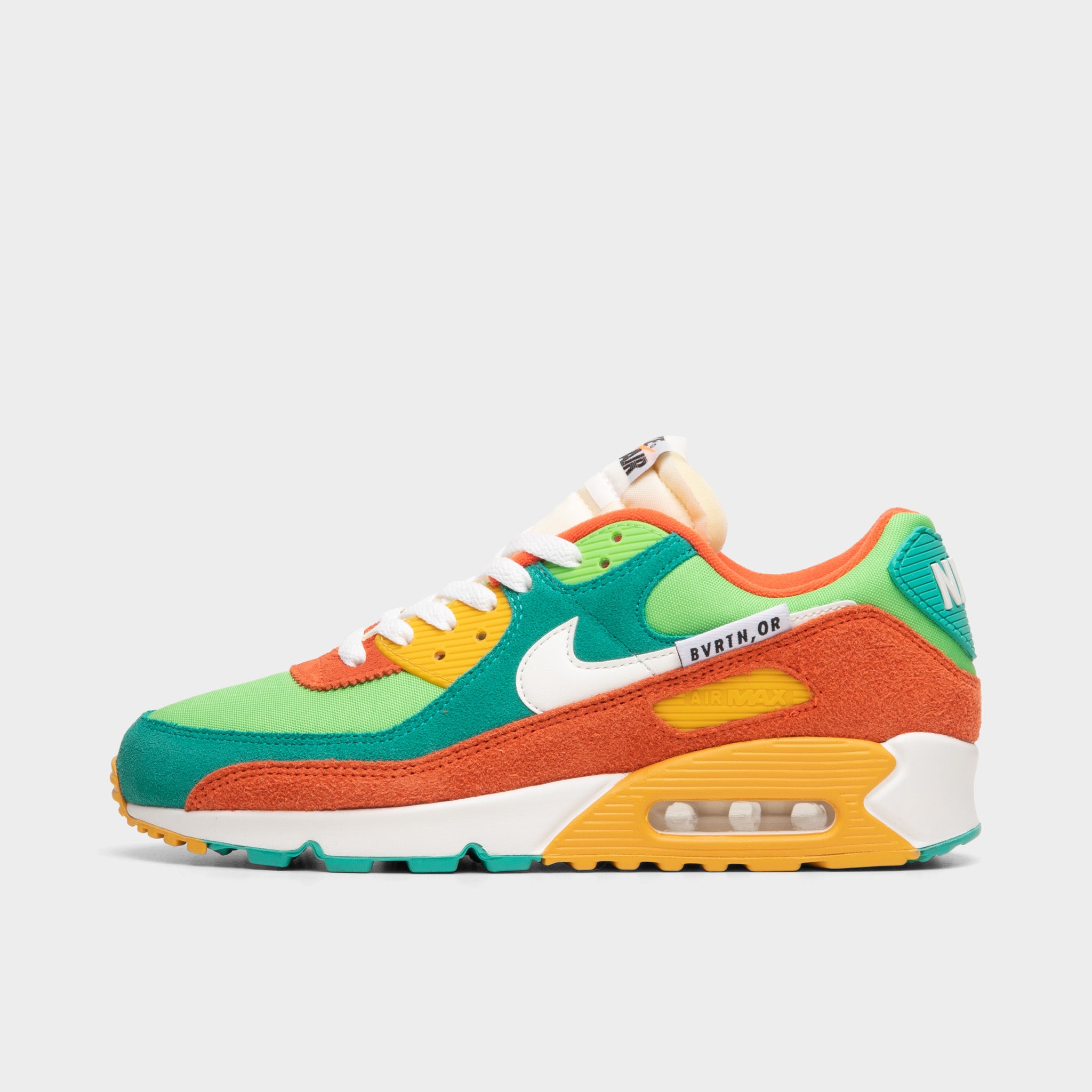Nike Air Max 90 SE Sneakers - Roma Green/Sail Orange Colorway | Men's Running Shoes for Jogging & Casual Wear | Comfortable Athletic Footwear for Gym & Street Style