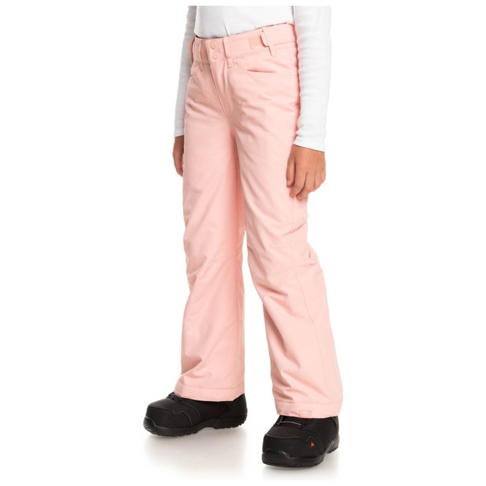 Roxy Backyard Girls Ski Pants - Waterproof Snow Pants for Kids, Insulated Winter Snowboarding Pants in Mellow Rose | Perfect for Skiing, Snowboarding & Outdoor Winter Activities