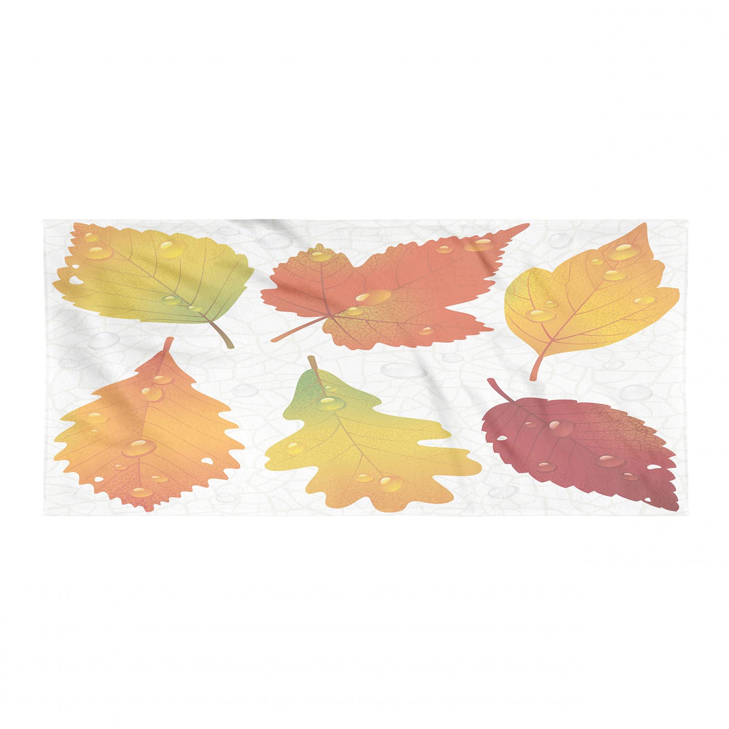 Ambesonne Quick Dry Camping Towel - Soft Absorbent Microfiber Backpacking Towel with Realistic Autumn Leaves Design, Lightweight Compact Travel Towel for Hiking, Beach, Gym & Outdoor Activities