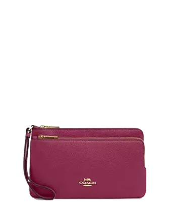 Coach Double Zip Wallet for Women - Genuine Leather Crossbody Wallet with RFID Protection - Perfect for Travel, Shopping & Everyday Use
