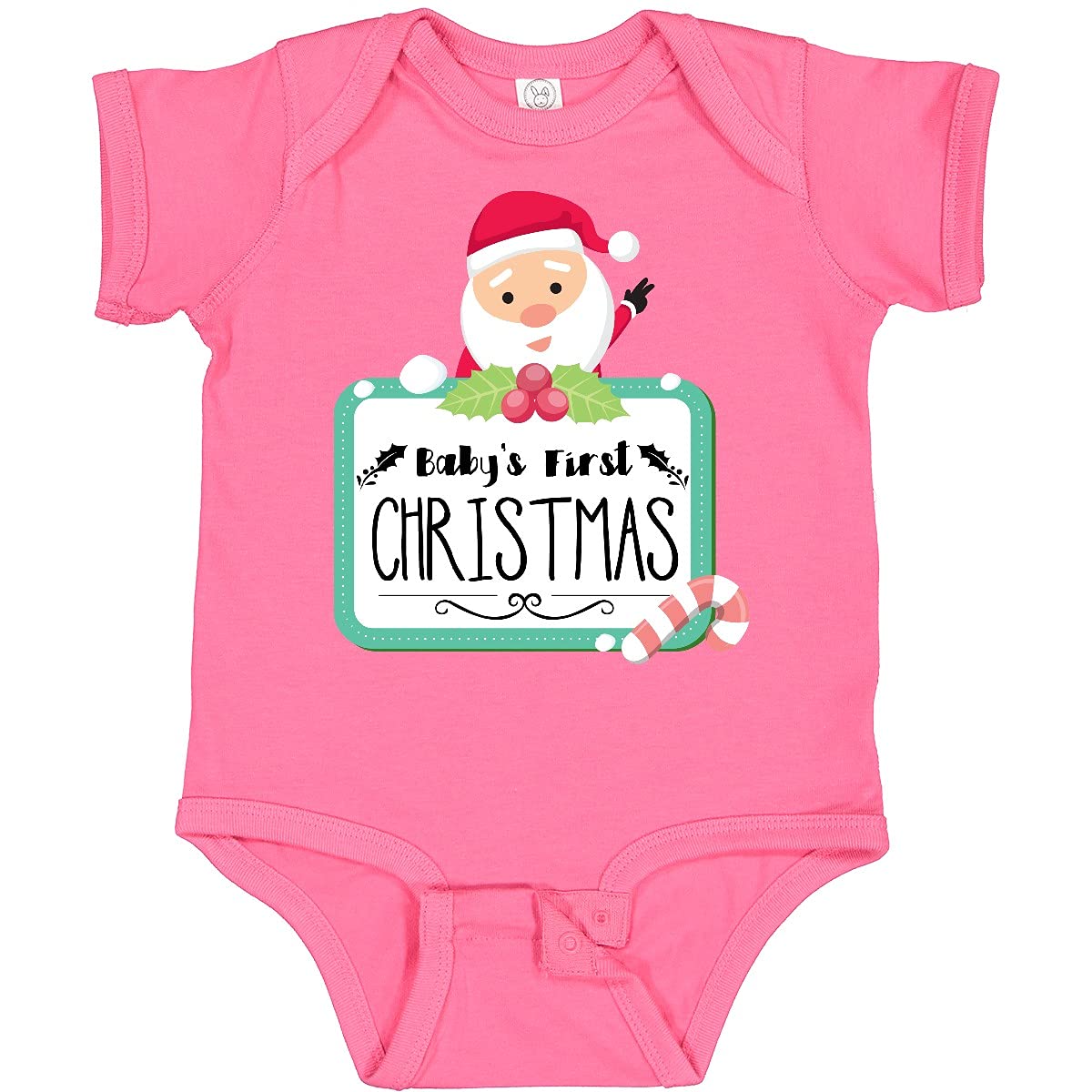 Inktastic Baby's First Christmas Bodysuit - Cute Holiday Outfit for Newborns & Infants - Perfect for Christmas Photos, Family Gatherings & Holiday Celebrations