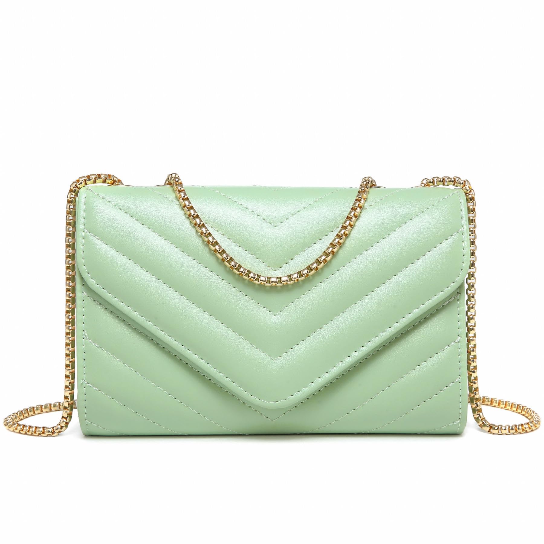Dasein Women's Small Quilted Crossbody Bag - Stylish Designer Evening Clutch Purse with Chain Shoulder Strap for Party, Wedding & Night Out