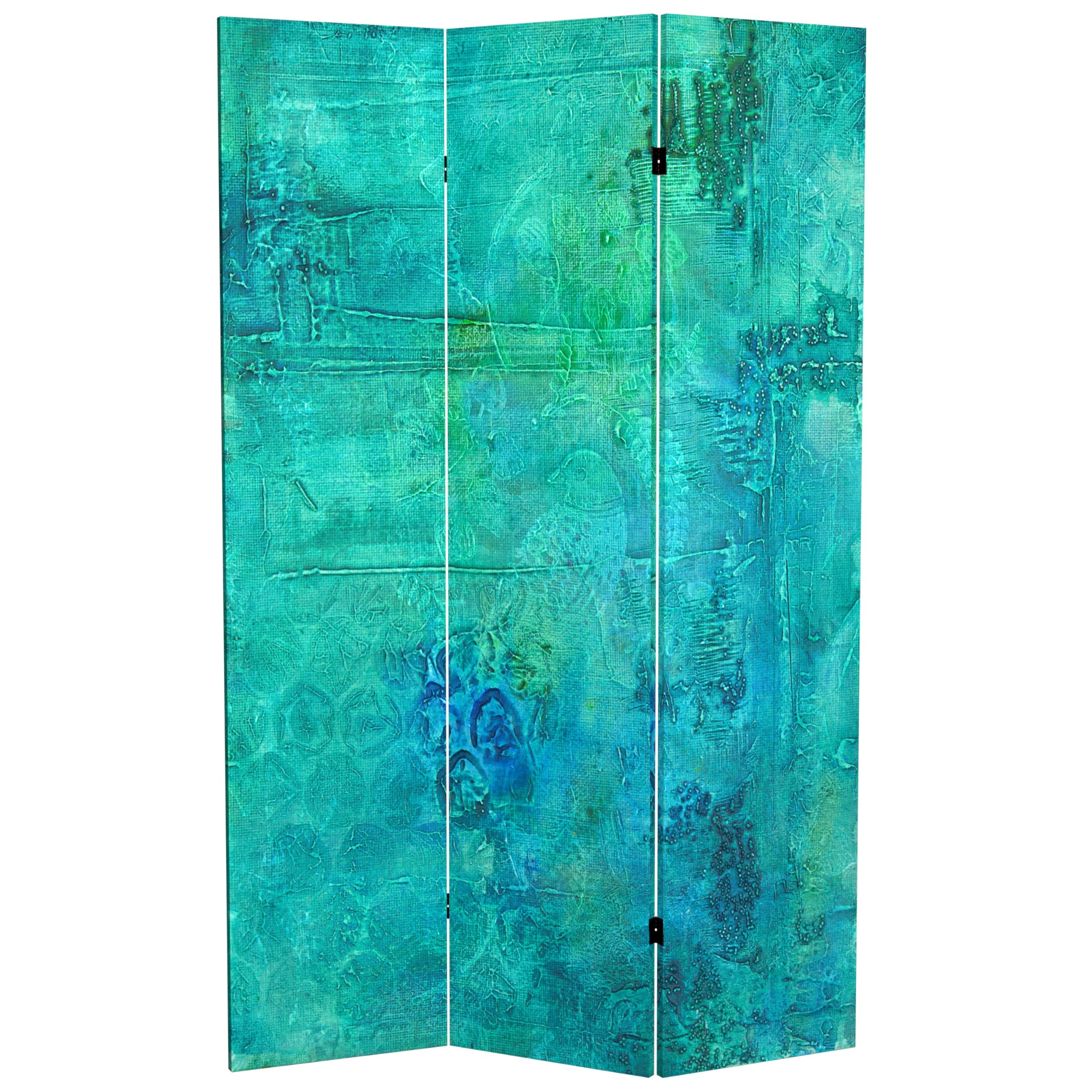 6 ft. Tall Double Sided Vermilion Canvas Room Divider - Traditional Chinese Red & Orange Decorative Screen for Home, Office, Wedding & Festival Decor
