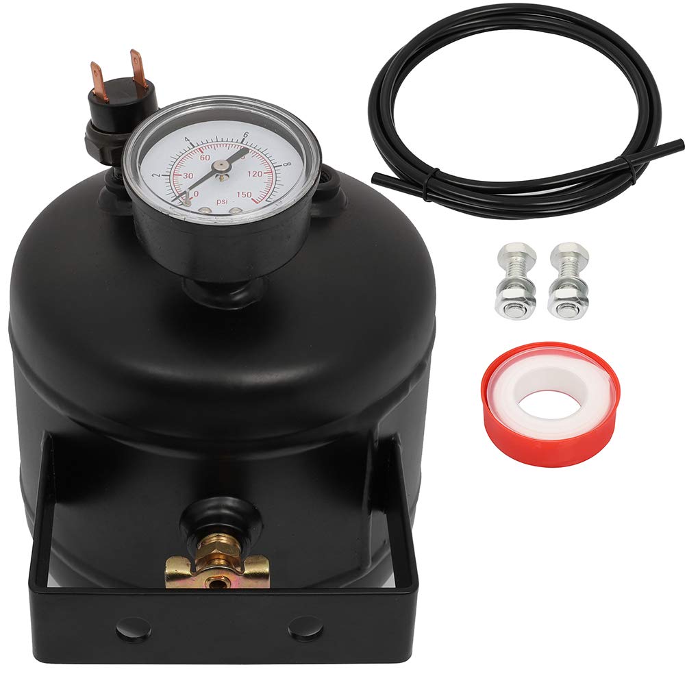 2 Liter (0.5 Gallon) 5 Port Air Compressor Tank 150 PSI - Replacement for Air Ride Suspension, Car & Train Horn - Perfect for Vehicle Air Systems, DIY Projects & Pneumatic Tools