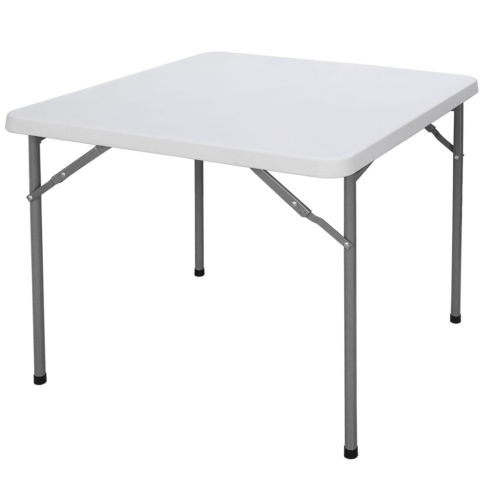 3ft Square Folding Table - Portable White Multipurpose Card Table for Garden, Yard, Beach, Picnic & Camping | Foldable Desk for Family Gatherings, Outdoor Dining & Workspaces