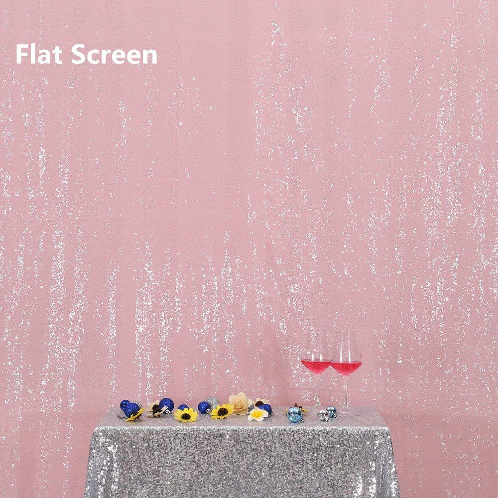 Pink Sequin Backdrop 5x7ft - Wedding Birthday Party Decoration for Photo Booth