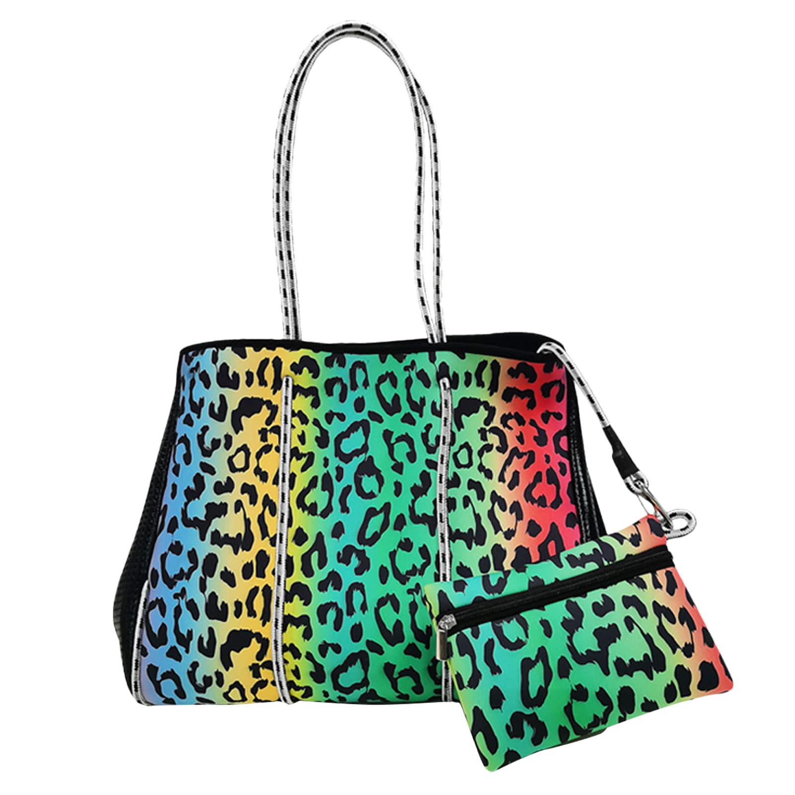 Lightweight Waterproof Neoprene Tote Bag for Women - Large Capacity Beach Bag, Work & Travel Essentials - Perfect for Gym, Pool, Shopping & Outdoor Activities