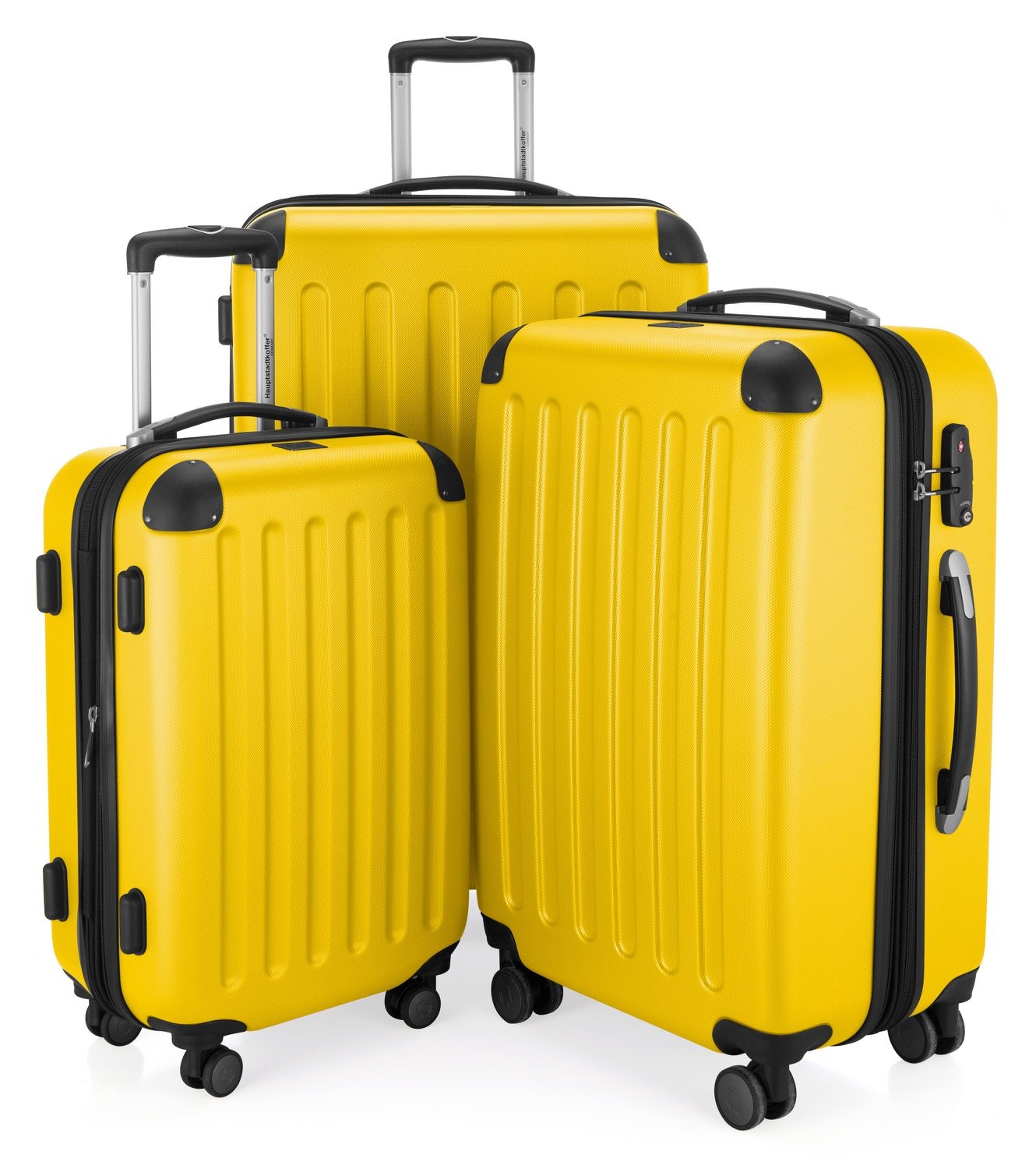 Premium Hauptstadtkoffer 3-Piece Luggage Set - Vibrant Yellow Spinner Suitcase for Travel, Business & Vacation | Durable Lightweight Hardshell with TSA Lock & 360° Wheels