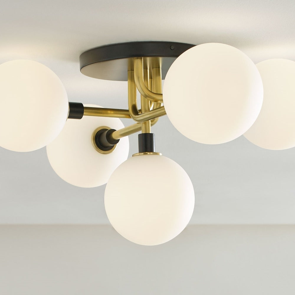 Ambra Flush Mount Ceiling Light - Modern LED Fixture for Bedroom, Living Room & Hallway Lighting