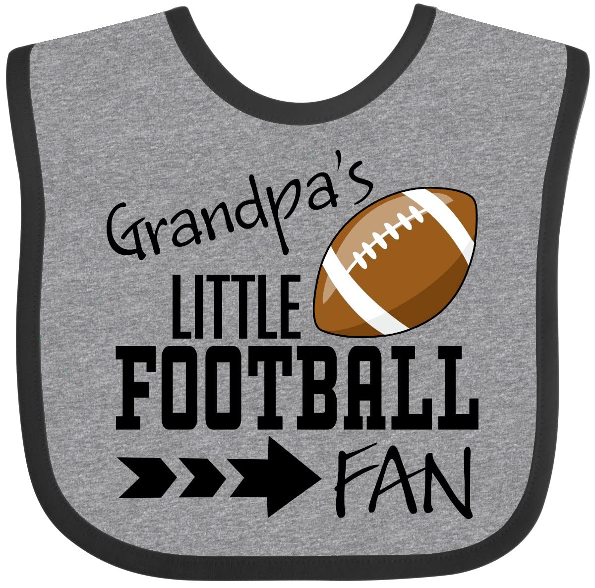 Inktastic Grandpa's Little Football Fan Baby Bib - Soft & Absorbent Drool Bib for Infants & Toddlers - Perfect for Game Day, Family Gatherings & Everyday Use