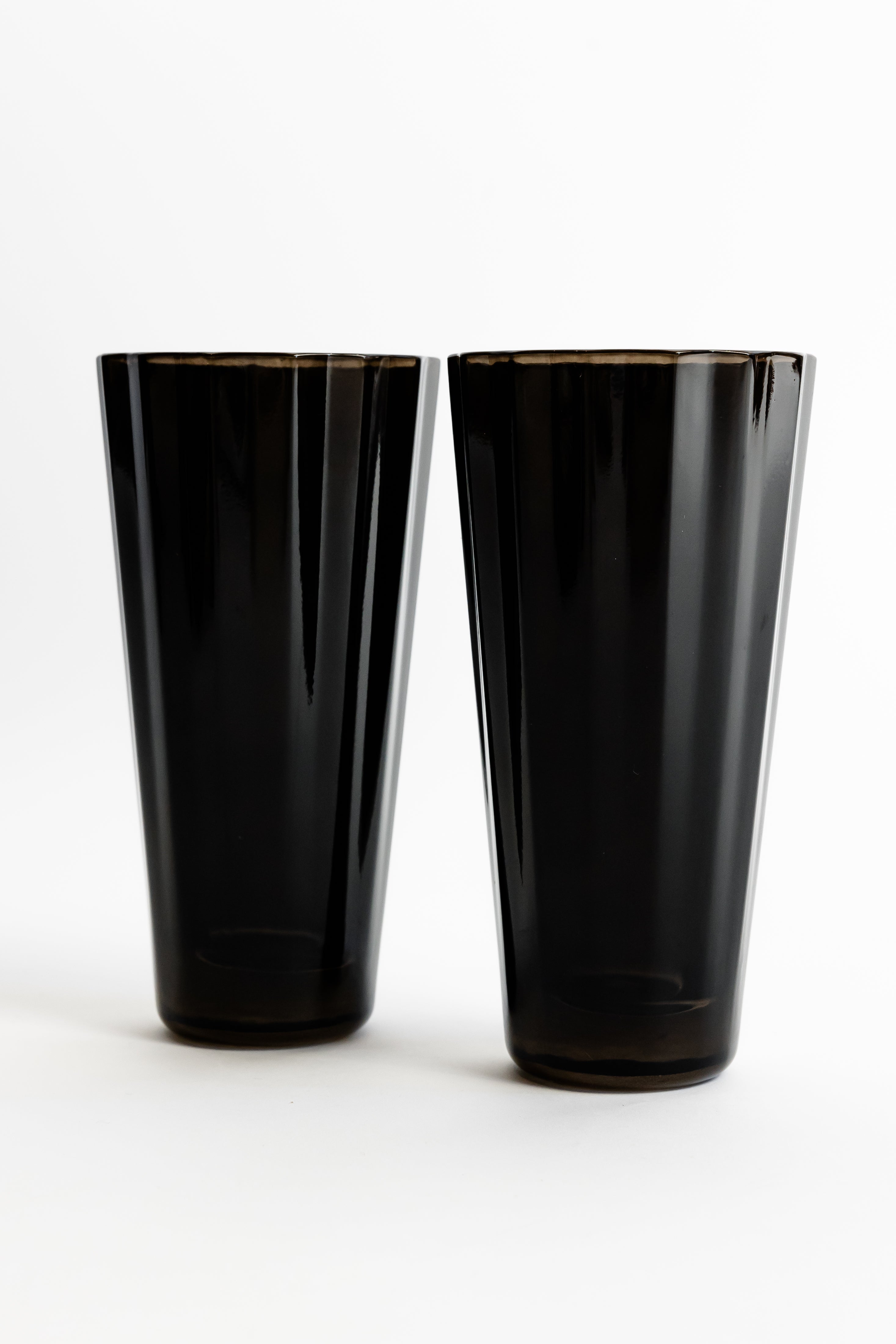 Estelle Colored Sunday Highball Glasses Set of 2 - Elegant Black Barware for Cocktails, Whiskey & Entertaining | Perfect for Home Bars, Parties & Gifts