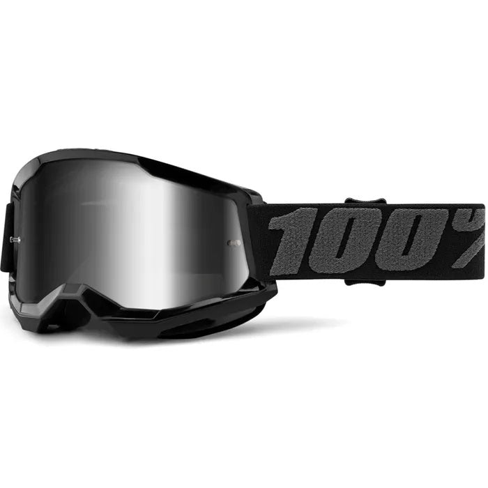 100% Strata 2 MX Goggles with Mirror Lens - Dirt Bike Motocross Goggles for Off-Road Racing & Outdoor Sports