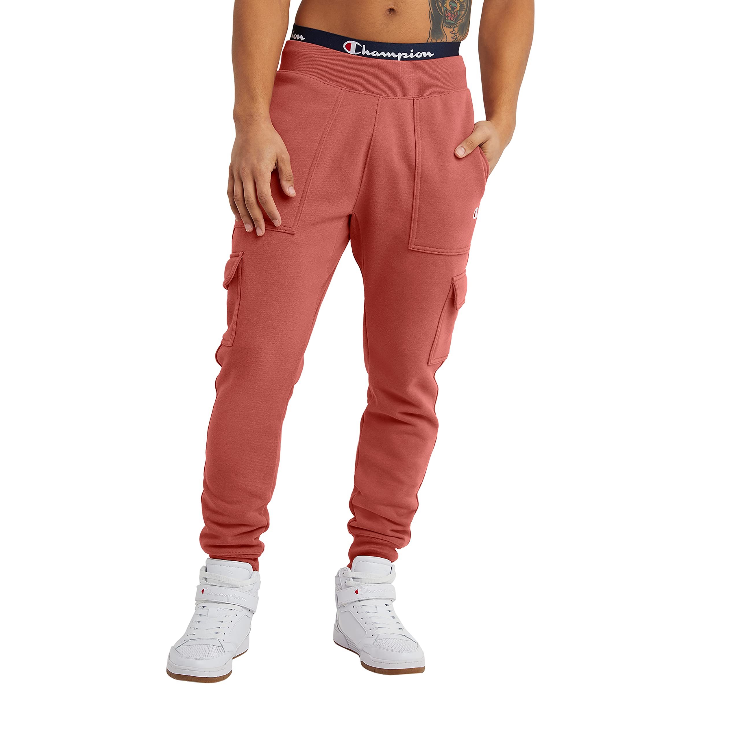 Champion Men's Reverse Weave Cargo Jogger Pants - Comfortable Athletic Workout Pants with Pockets for Running, Gym & Casual Wear (30.5