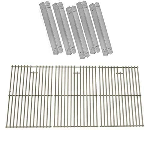 Jenn-Air 720-0709 720-0709B 720-0727 Gas Grill Replacement Parts Kit - 5 Heat Shields & 3 Stainless Steel Cooking Grates | Durable BBQ Accessories for Outdoor Grilling & Backyard Cookouts