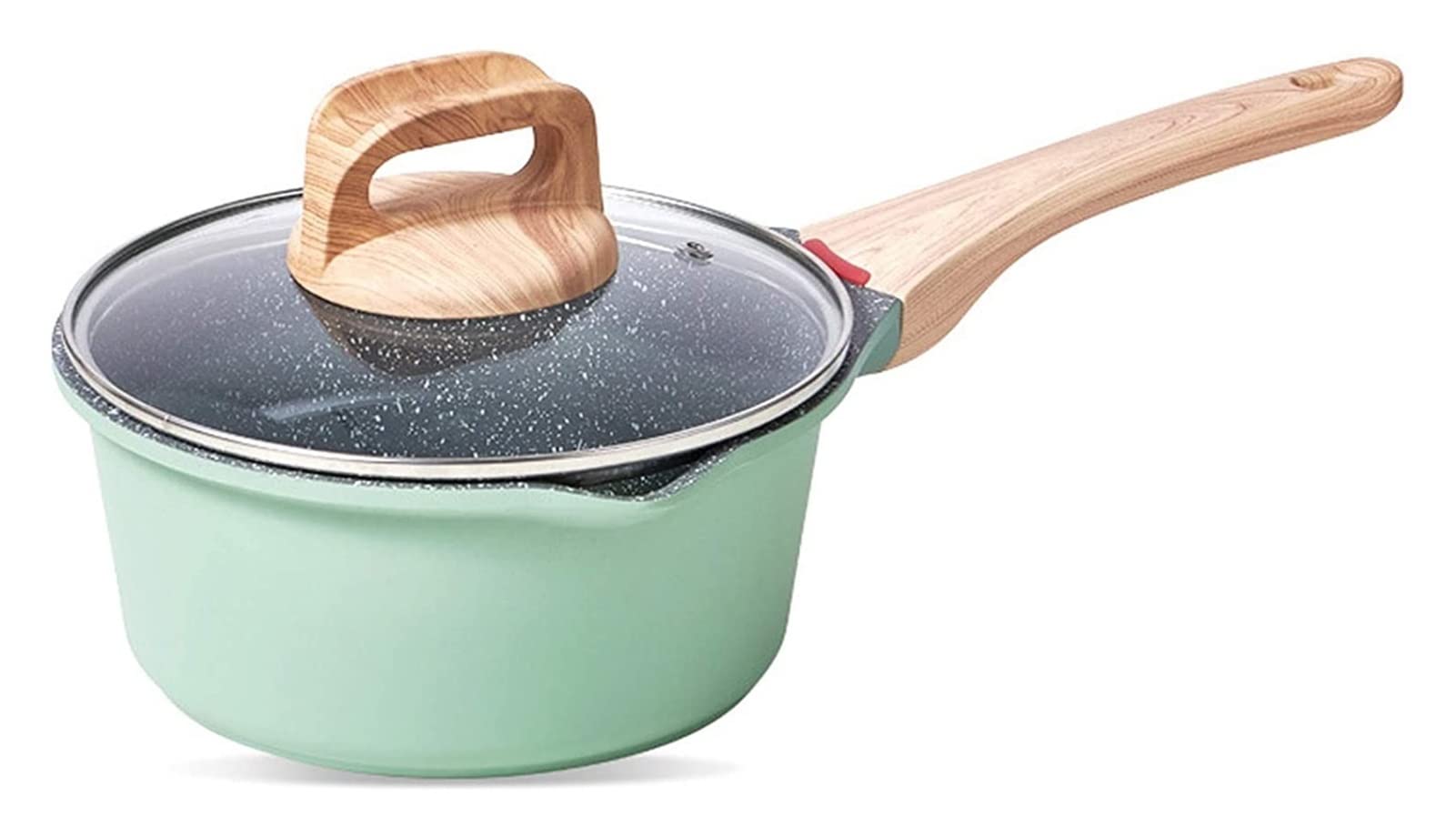 Non-Stick Wok Pan with Wooden Handle - Handiya Frying Pot for Soup, Milk, Sauce & Breakfast Cooking | Perfect for Stir-Fry, Deep Frying & Kitchen Use
