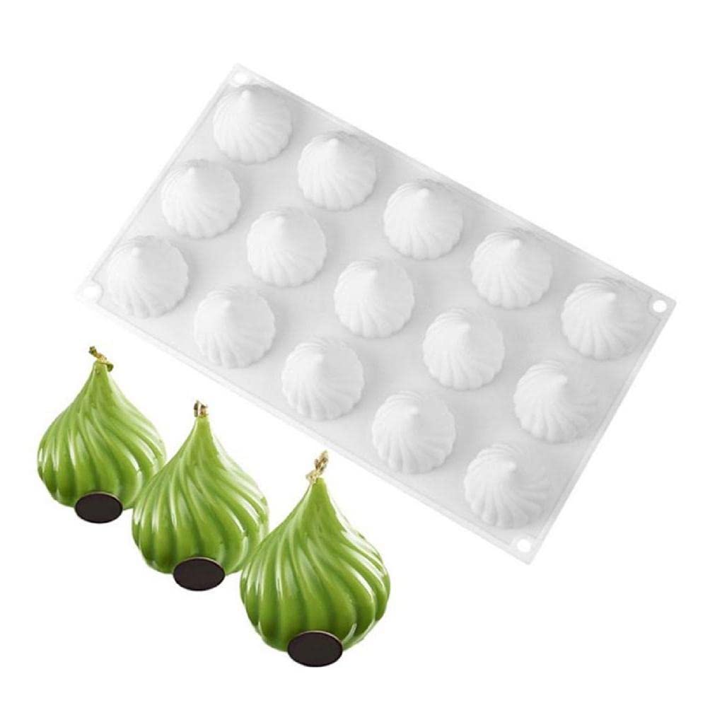 15 Holes Silicone Cake Mold - Cone Shape Chocolate Mousse Molds for Baking, Microwave & Oven Safe - Perfect for Filled Chocolates, Cupcakes & Dessert Making