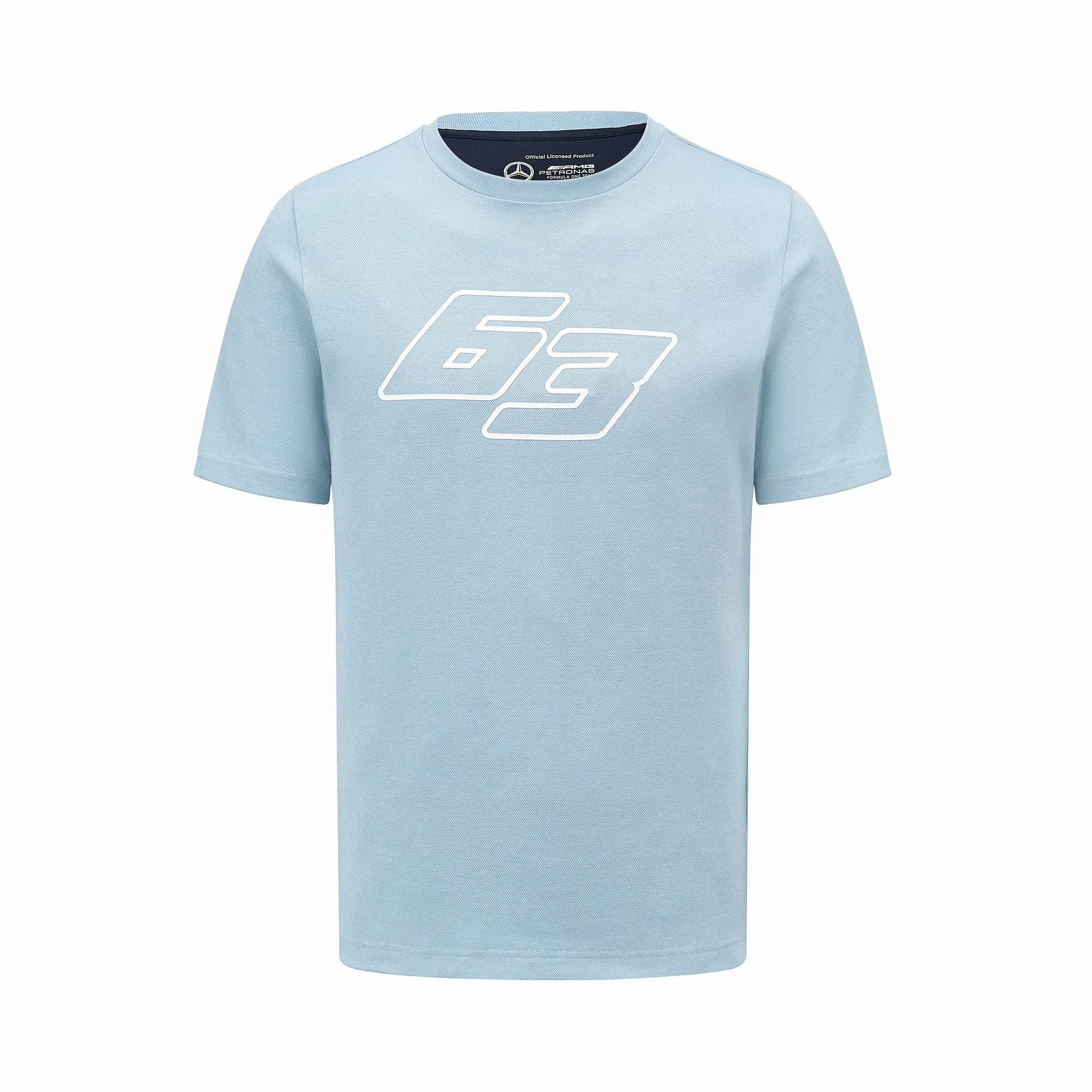 2022 Mercedes-AMG Petronas F1 Team George Russell Silverstone GP Limited Edition Blue T-Shirt for Men | Official Formula 1 Racing Merchandise | Perfect for Race Day & Motorsport Fans