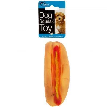 **Kole Imports Hot Dog Squeak Dog Toy – Soft & Squishy Small Dog Chew Toy for Puppy Teething, Stress & Anxiety Relief – Durable for Aggressive Chewers – Perfect for Playtime, Training & Comfort**