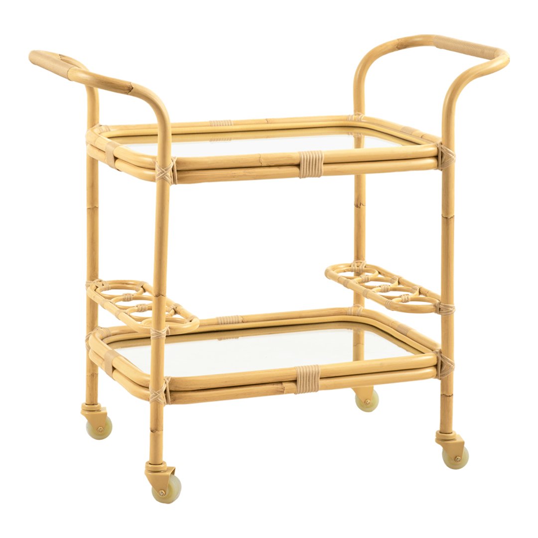 Premium Carlo Outdoor Bar Cart with Wheels - Portable Rolling Drink Trolley for Patio, Garden & Poolside Entertaining - Ideal for Cocktails, BBQ Parties & Outdoor Dining