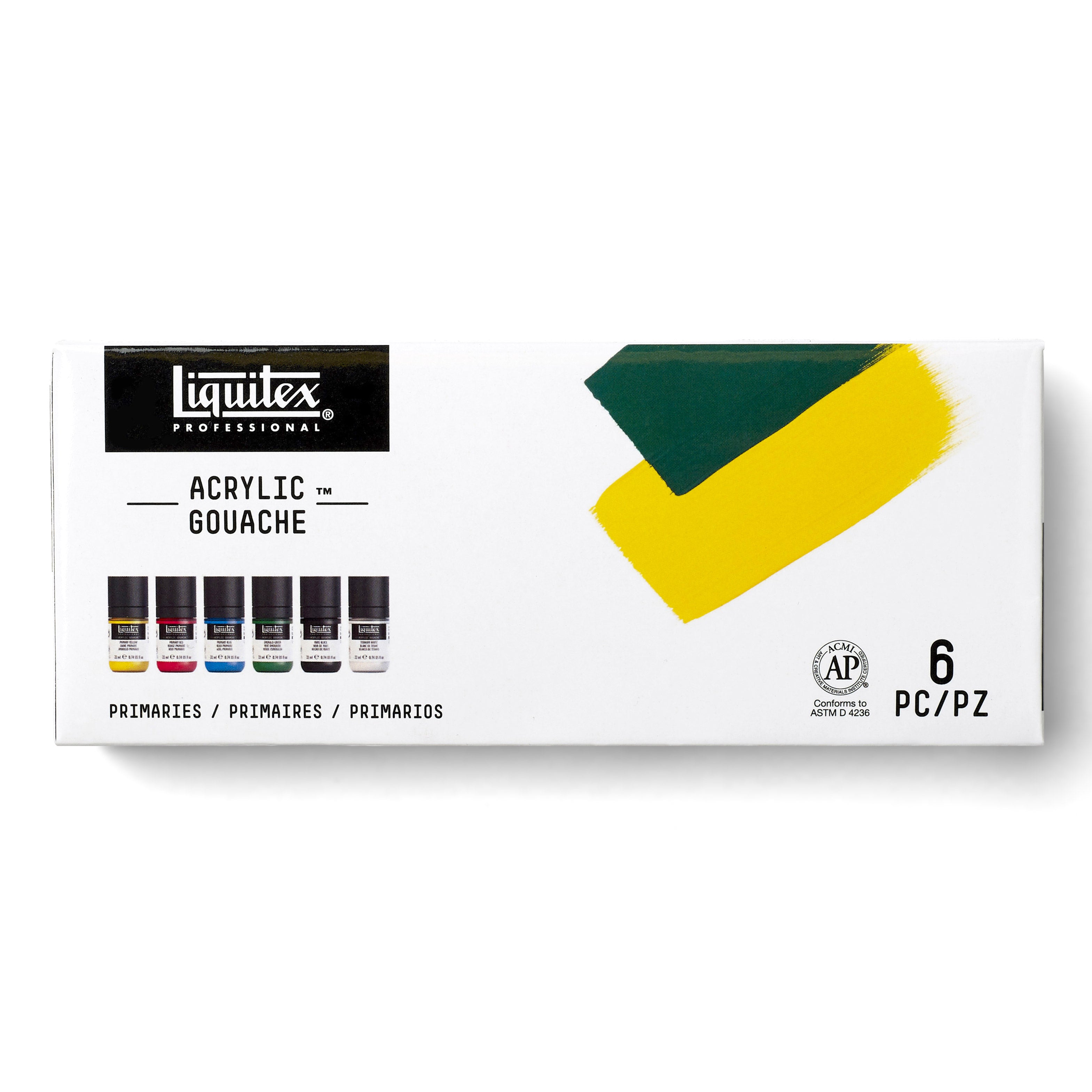 Acrylic Gouache Paint Set - 6 Primary Colors for Artists & Beginners | Perfect for Canvas Painting, Illustration & DIY Crafts