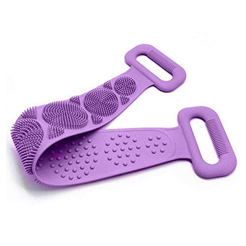Dual Sided Silicone Back Scrubber Brush & Foot Massager - Long Handle Shower Bath Belt for Deep Cleaning, Exfoliating & Relaxation - Perfect for Men & Women - Ideal for Spa, Home Bathroom & Travel Use