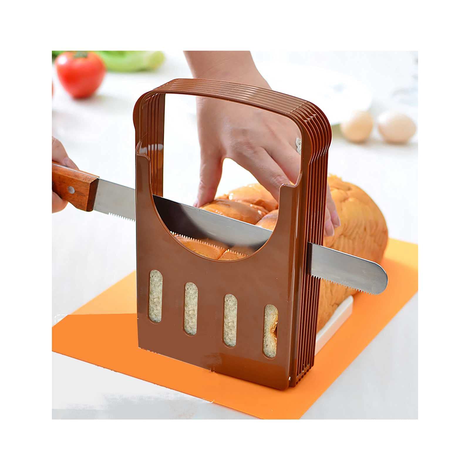 Bread Cutters & Toast Slicing Guide - Foldable Sandwich Mold with 4 Adjustable Thickness Settings | Perfect for Kitchen, Breakfast Prep & Meal Prep