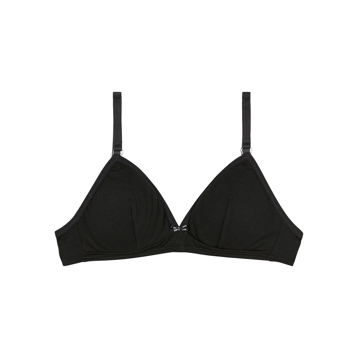 DIM Women's Black Triangle Bralette - Comfortable Lace Underwire Bra for Everyday Wear, Lounge & Sleep
