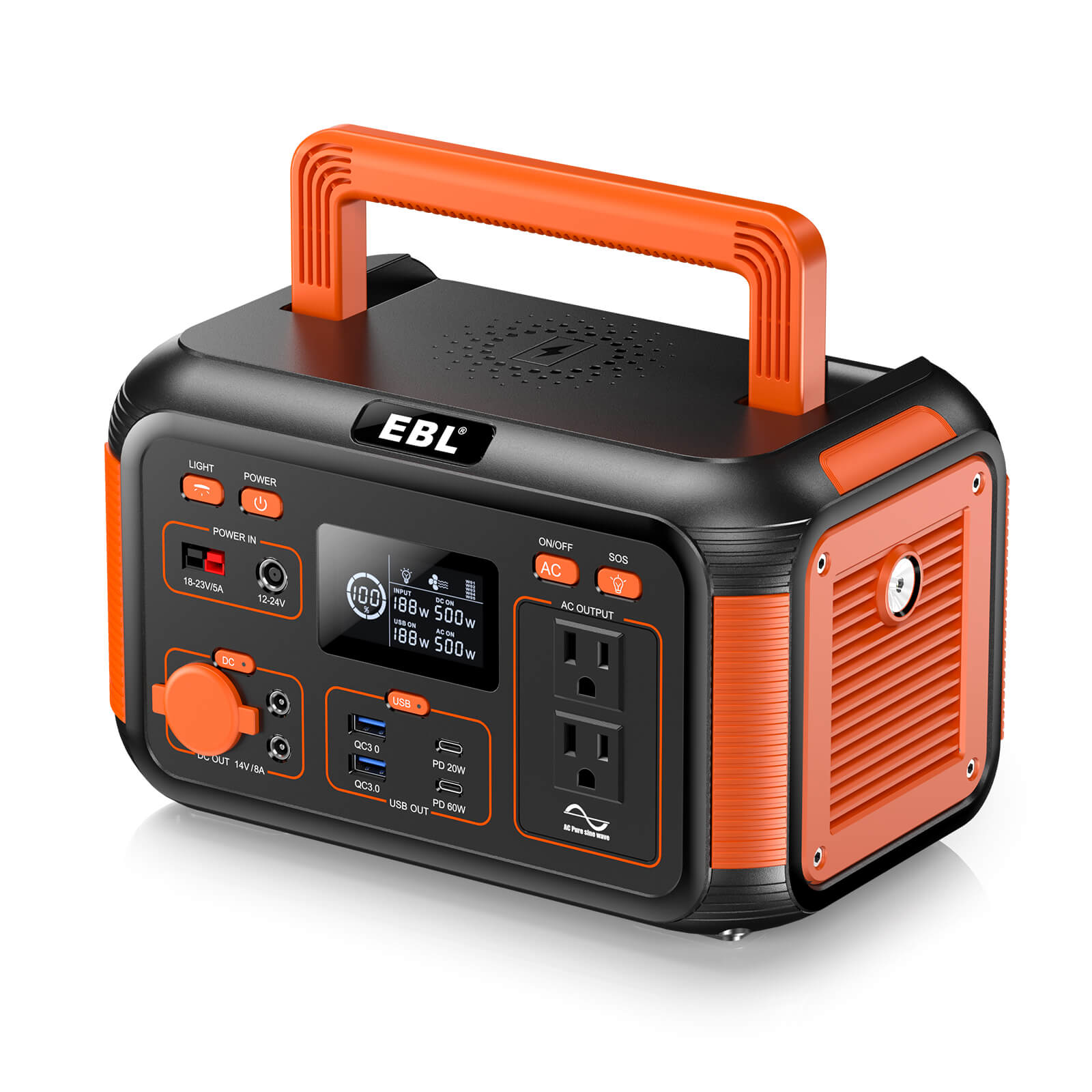 EBL 500W Portable Power Station - Mini Solar Generator for Camping, Outdoor Adventures & Emergency Backup Power