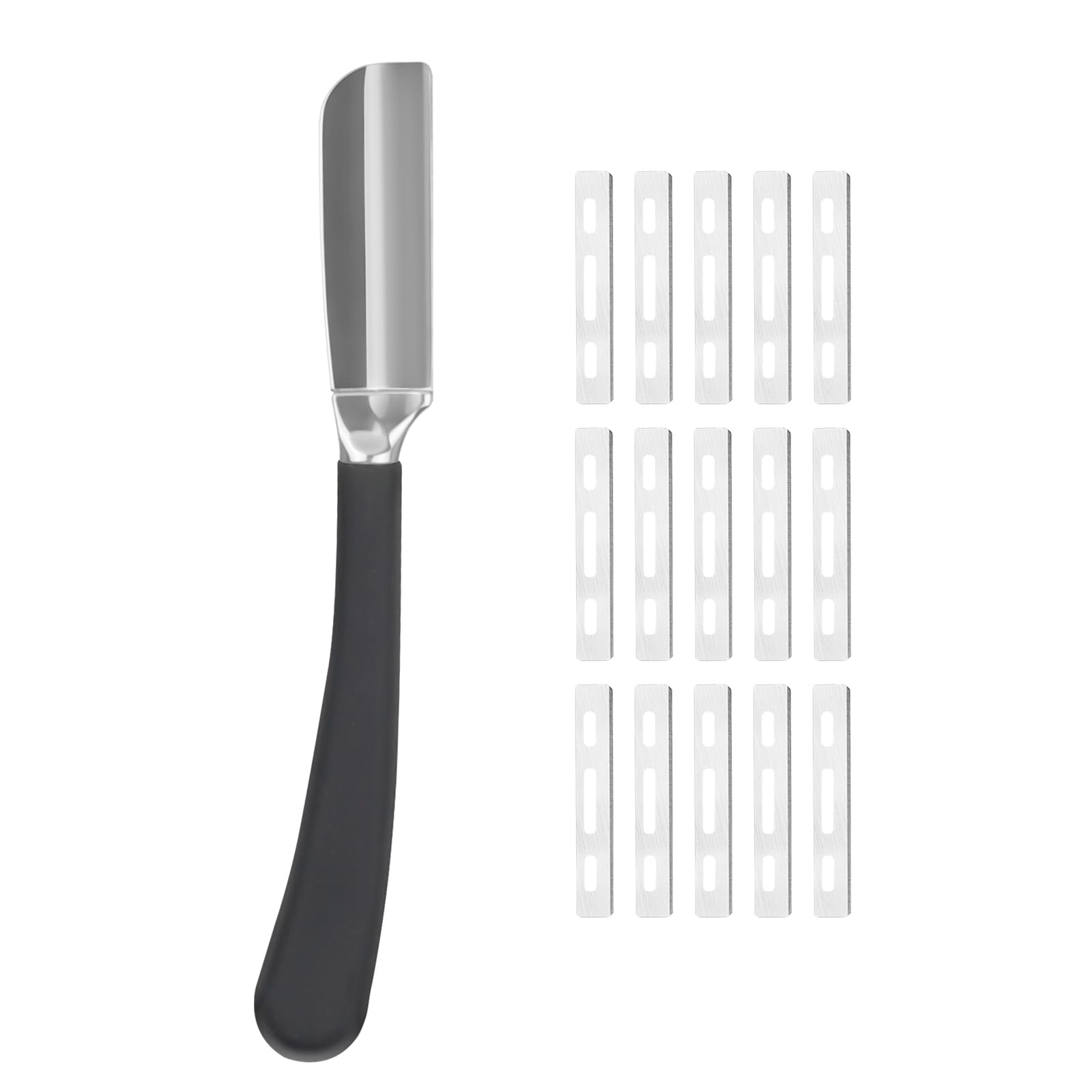 Professional Stainless Steel Straight Razor for Men - Barber Quality Shavette with Anti-Slip Handle for Precision Shaving | Perfect for Barbershops, Home Grooming & Classic Wet Shaving (Silver)