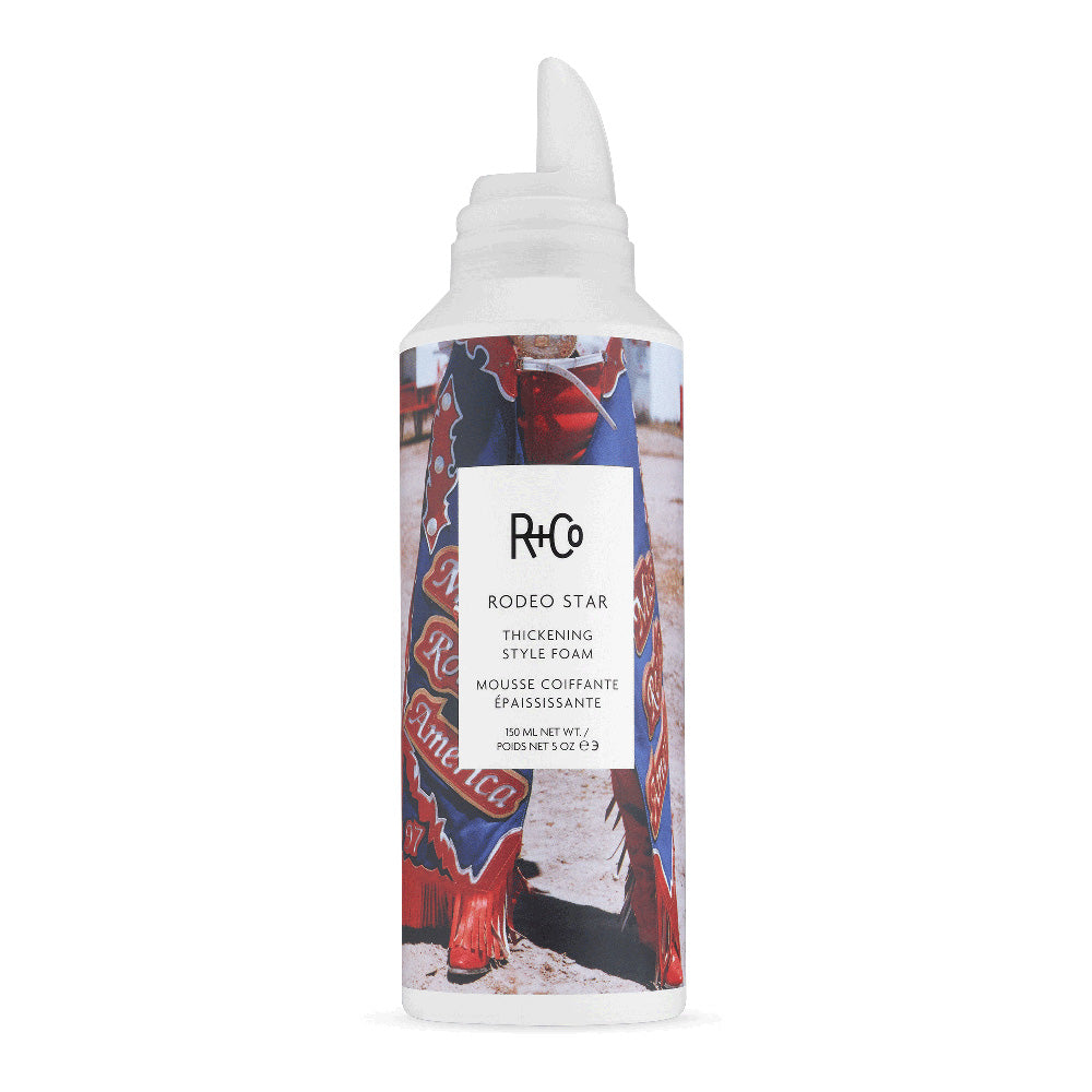 R+Co Rodeo Star Thickening Style Foam - Volumizing Hair Styler for Fine & Thin Hair - Perfect for Everyday Styling & Special Occasions