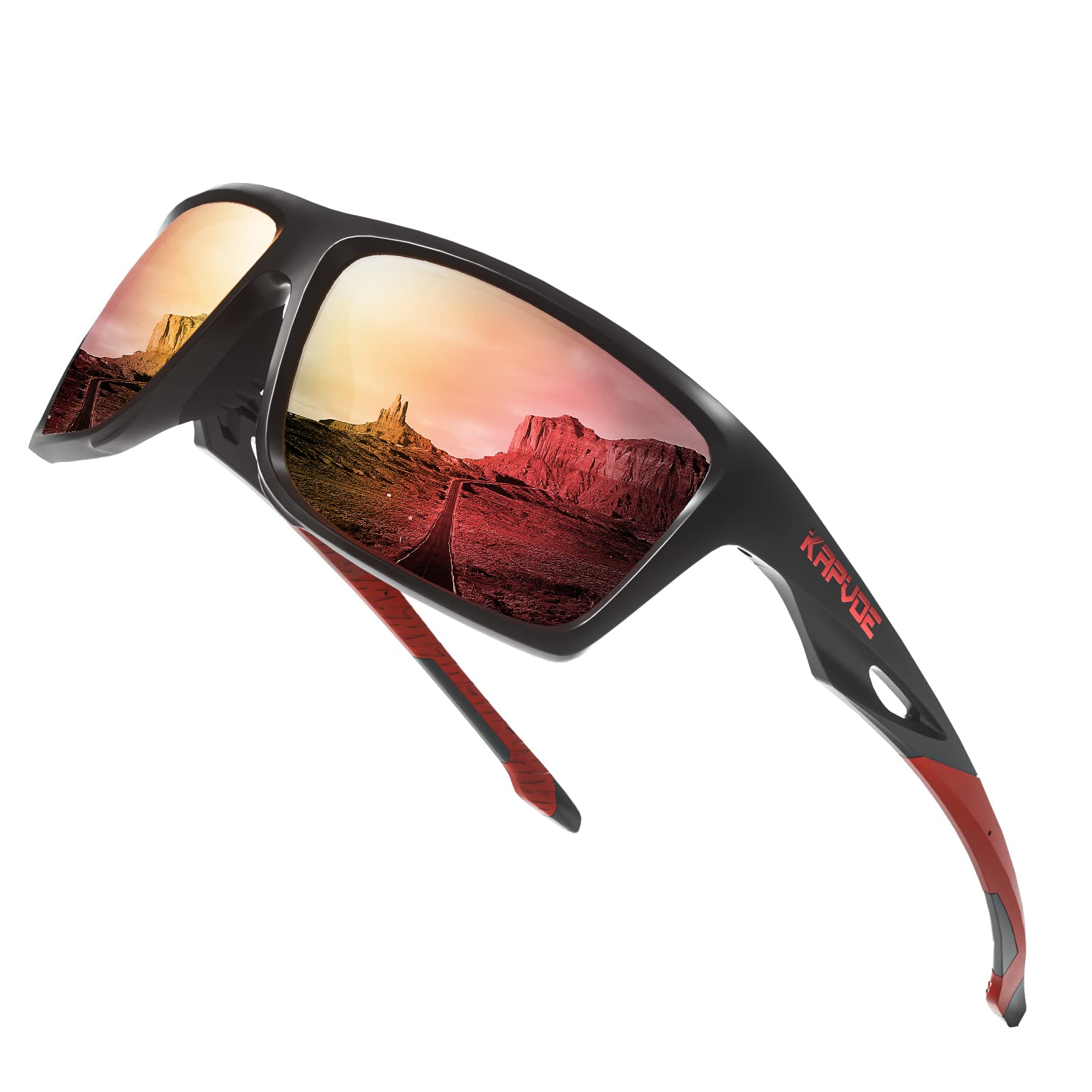 KAPVOE Polarized Sports Sunglasses for Men & Women - UV Protection, Lightweight & Shatterproof for Running, Cycling, Driving, Fishing & Golf | Outdoor Active Lifestyle