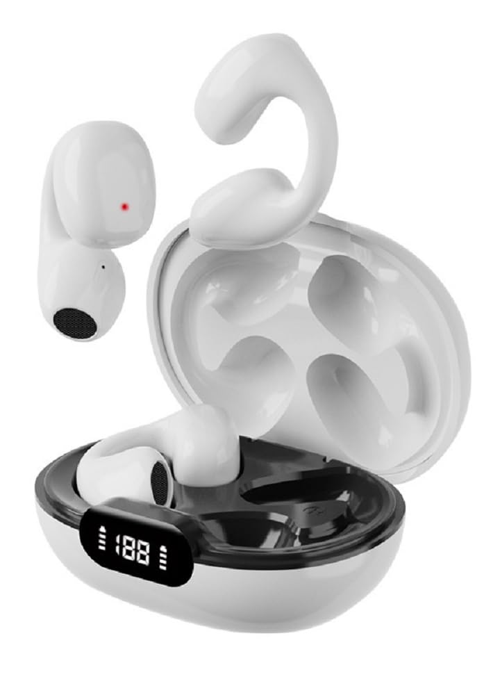 Wireless Bone Conduction Headphones - Bluetooth 5.3 Open-Ear Sport Earbuds with Ear Clip Design, Sweatproof Wireless Earbuds for Running, Workouts & Cycling - Compatible with iPhone, Android, Samsung Phones | Perfect for Gym, Jogging & Outdoor Activities