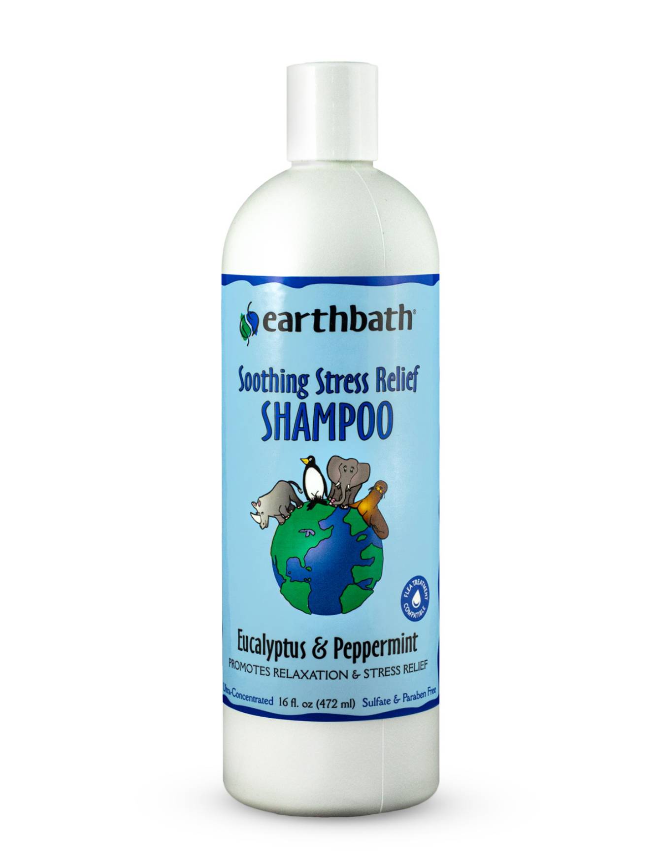 Earthbath Eucalyptus & Peppermint Dog & Cat Shampoo - Natural Oatmeal & Aloe Formula for Itchy Skin (16oz/1 Gallon) - Soothes & Deodorizes Pets - Perfect for Bath Time & Grooming