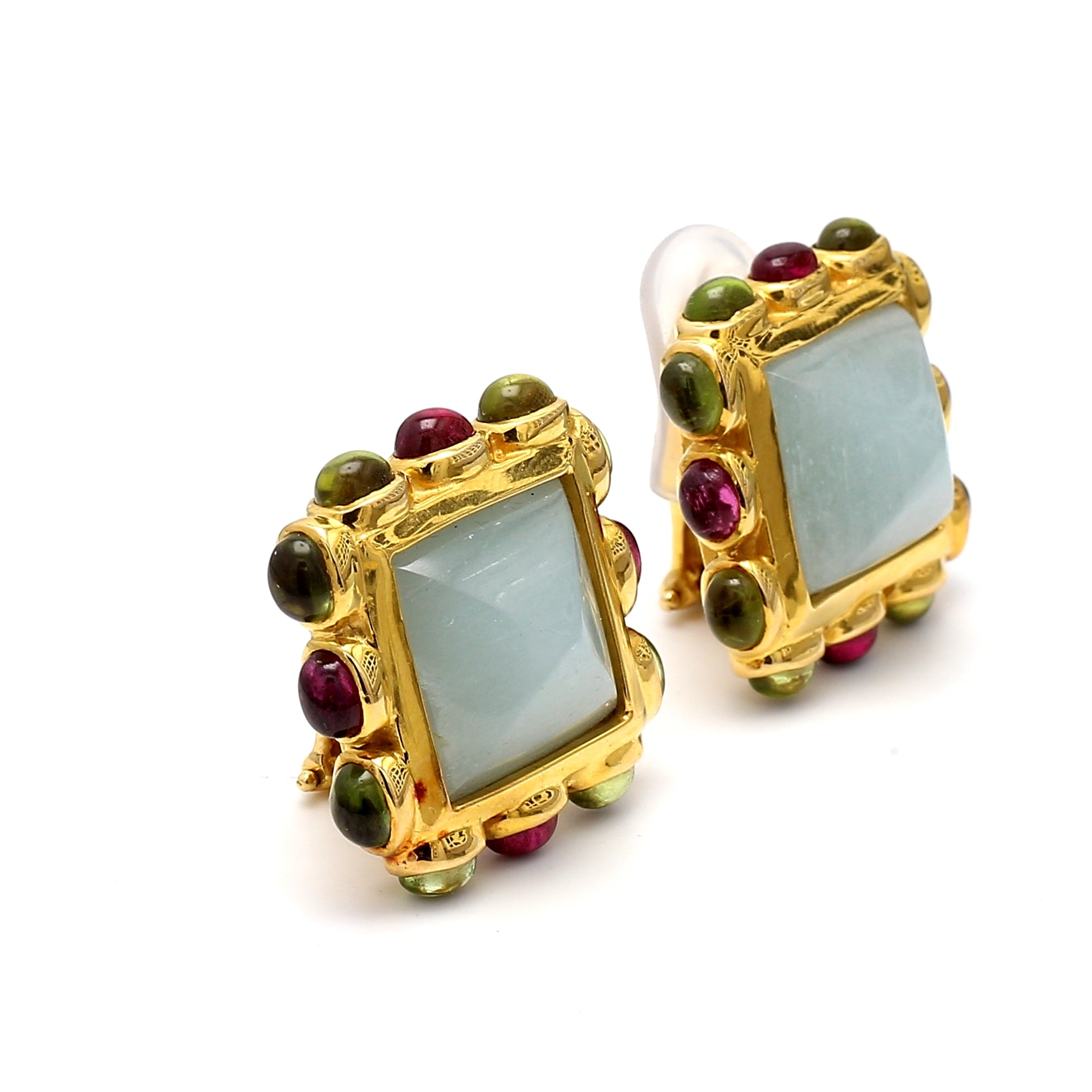 18K Yellow Gold Clip-On Earrings for Women – Hypoallergenic Fashion Jewelry – Perfect for Parties, Weddings & Special Occasions