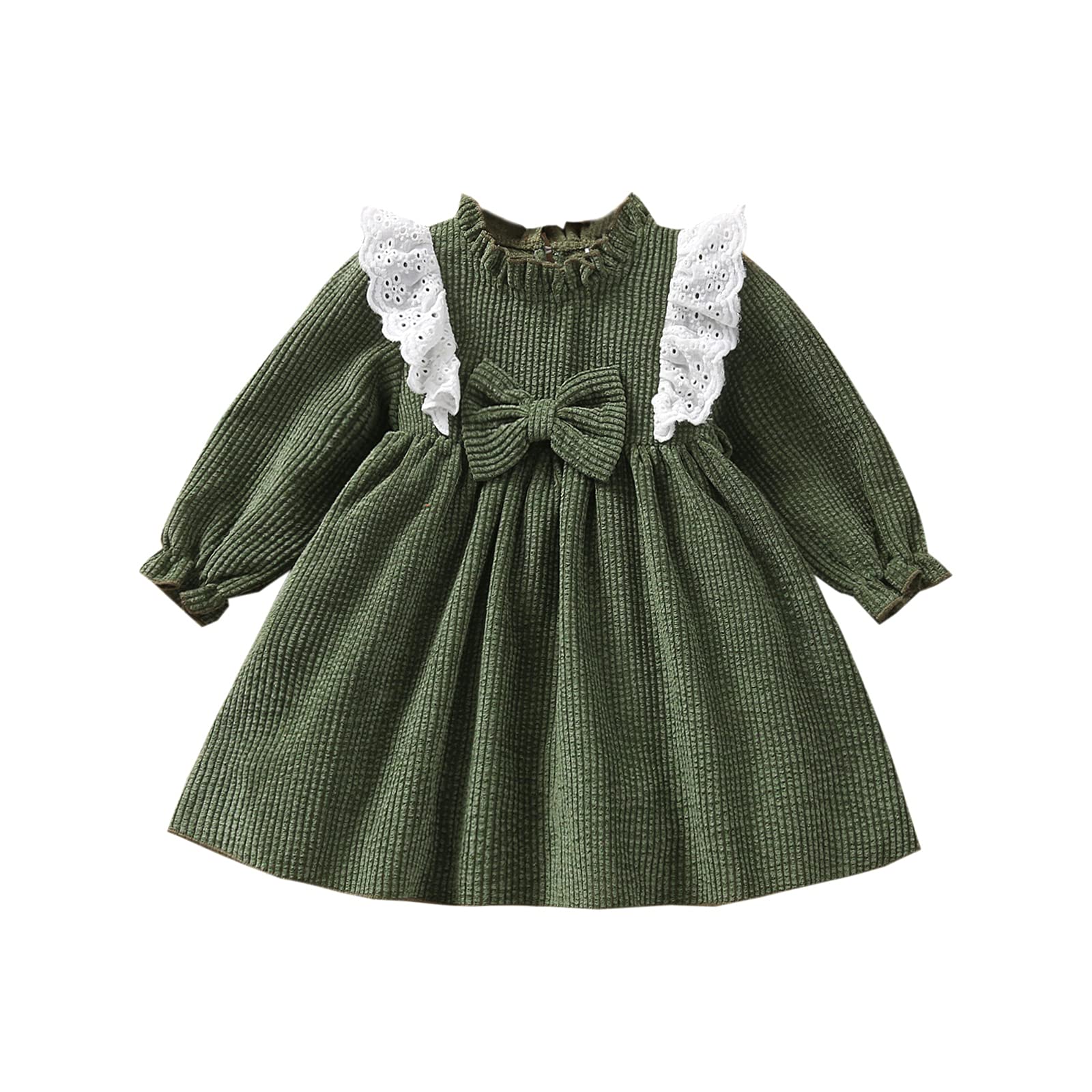 Newborn Baby Girl Fall Outfit - Long Sleeve Lace Ruffle Princess Dress for Casual Wear & Party Occasions | Soft Cotton Loose Dress for Photoshoots, Family Gatherings & Special Events